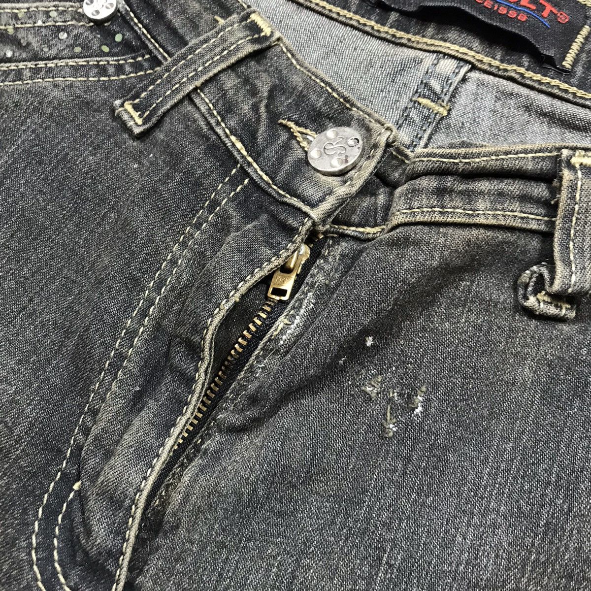 Vintage Vintage 90s Distressed Flared Jeans Low Rise Grunge Y2K 31 Size 31" - 4 Thumbnail