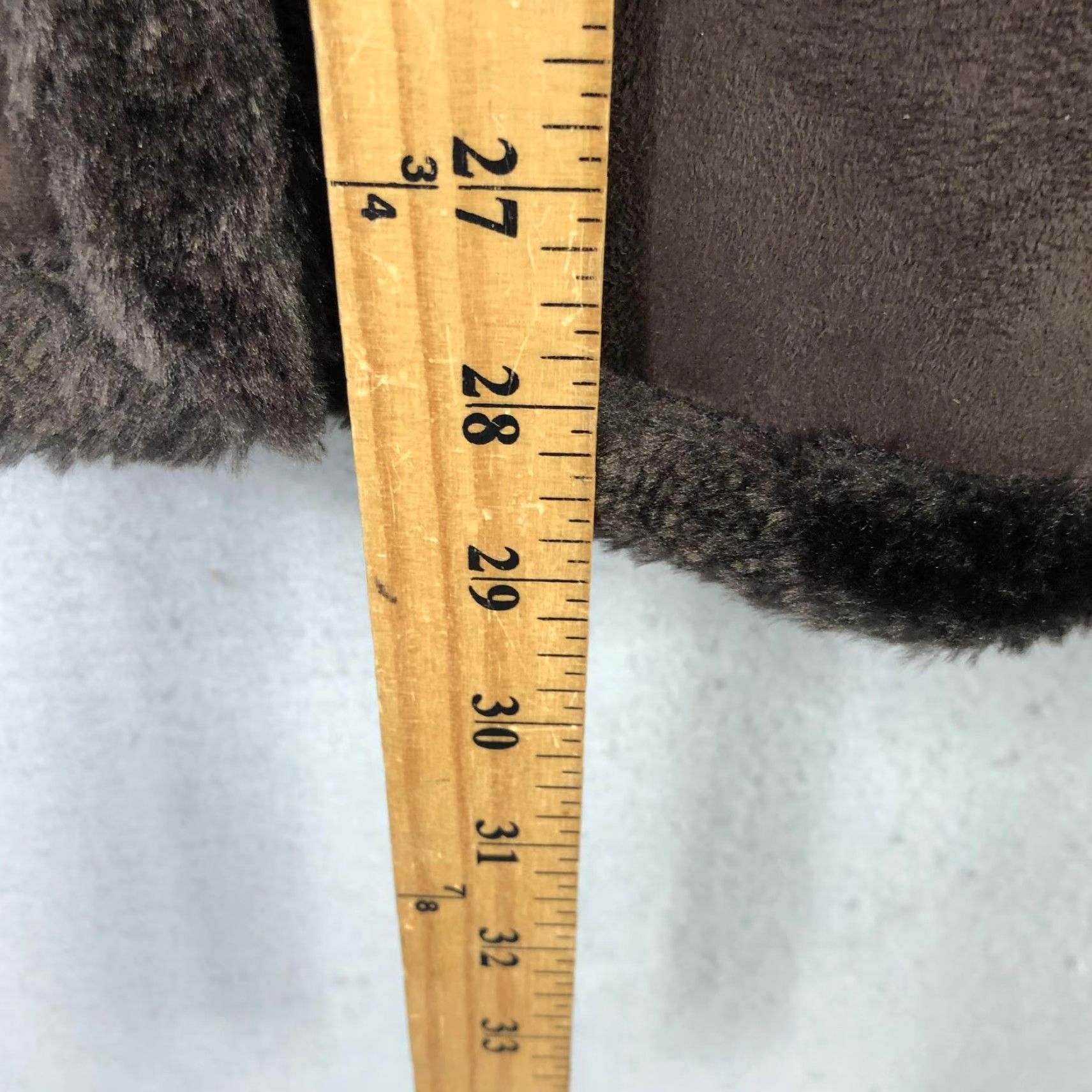 Denim & Co. Denim & Co Vest Womens XL Brown Faux Suede Faux Fur Sherpa Lined Snap Pockets Size XL / US 12-14 / IT 48-50 - 4 Thumbnail