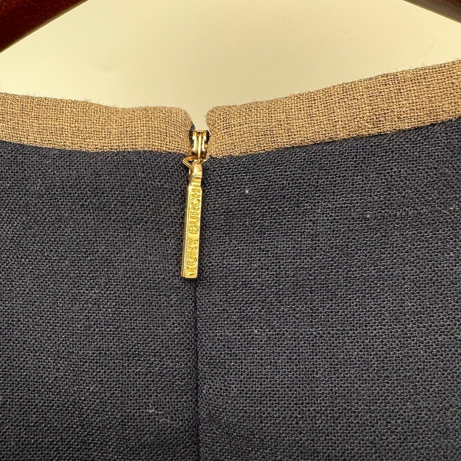 Tory Burch Tory Burch Wool Sleeveless Sheath Dress Size 2 Blue Tan Cap Size XS / US 0-2 / IT 36-38 - 7 Thumbnail