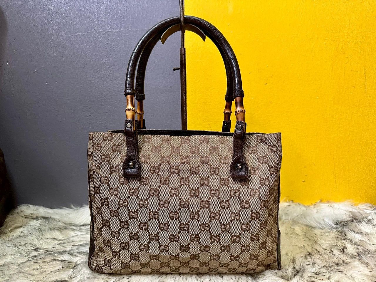 Gucci Authentic Gucci Monogram GG Bamboo Tote Bag Size ONE SIZE - 1 Thumbnail