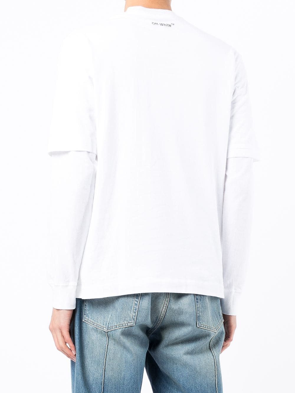 Off-White White Mona Lisa Double Layer Long Sleeve Logo T-Shirt Size XS / US 0-2 / IT 36-38 - 4 Thumbnail