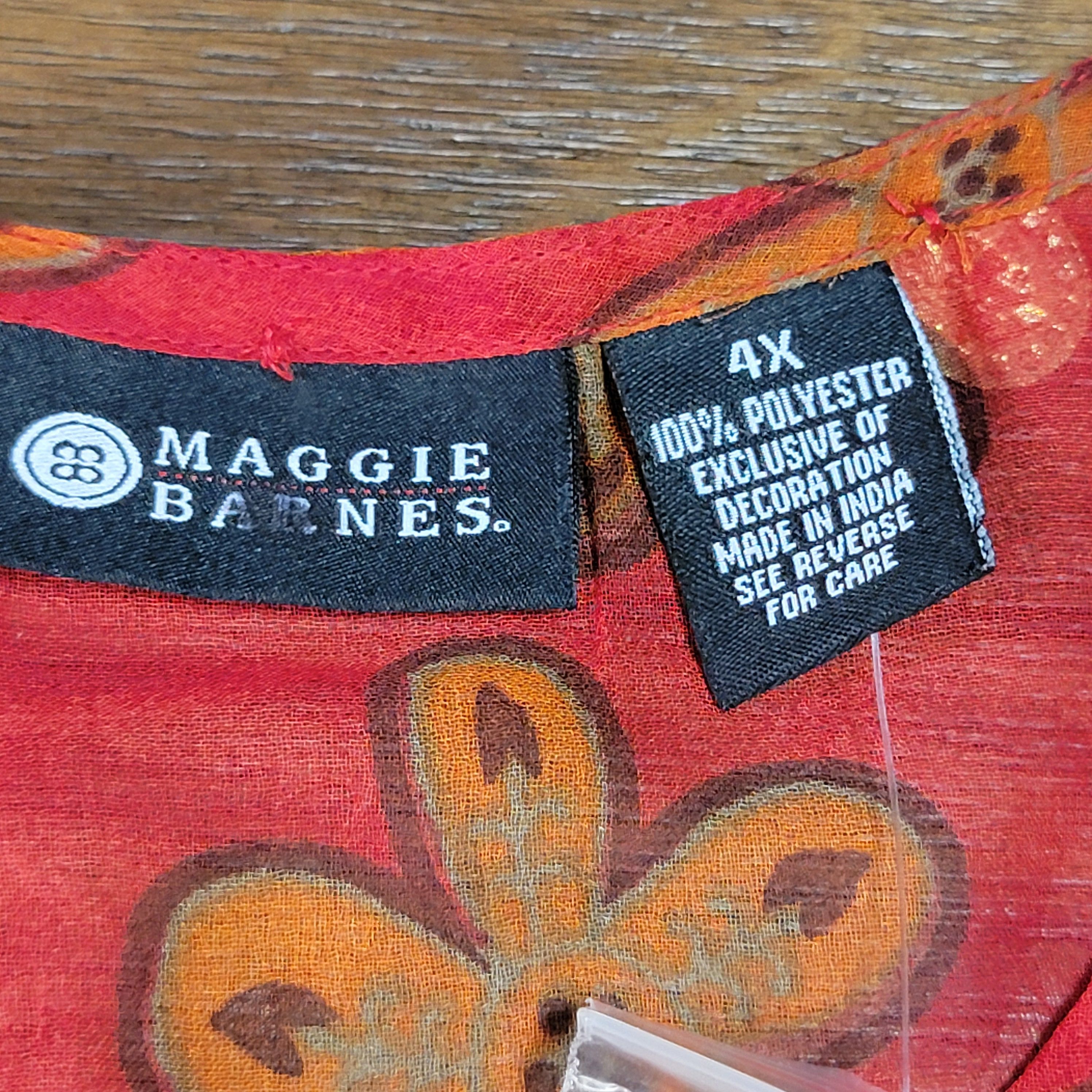 Other Maggie Barnes Cover-Up w/Dangles Red/Dark Red - Size 4XL NWT Size 4XL / US 24-26 - 7 Thumbnail