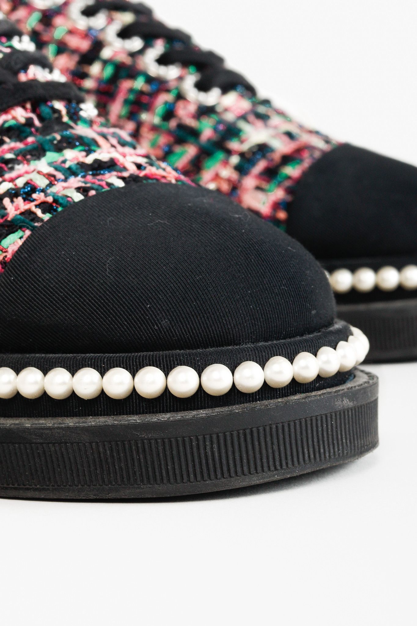 Chanel Chanel Cap Toe Pearl Embellished Tweed Shoes Size US 8 / IT 38 - 7 Thumbnail
