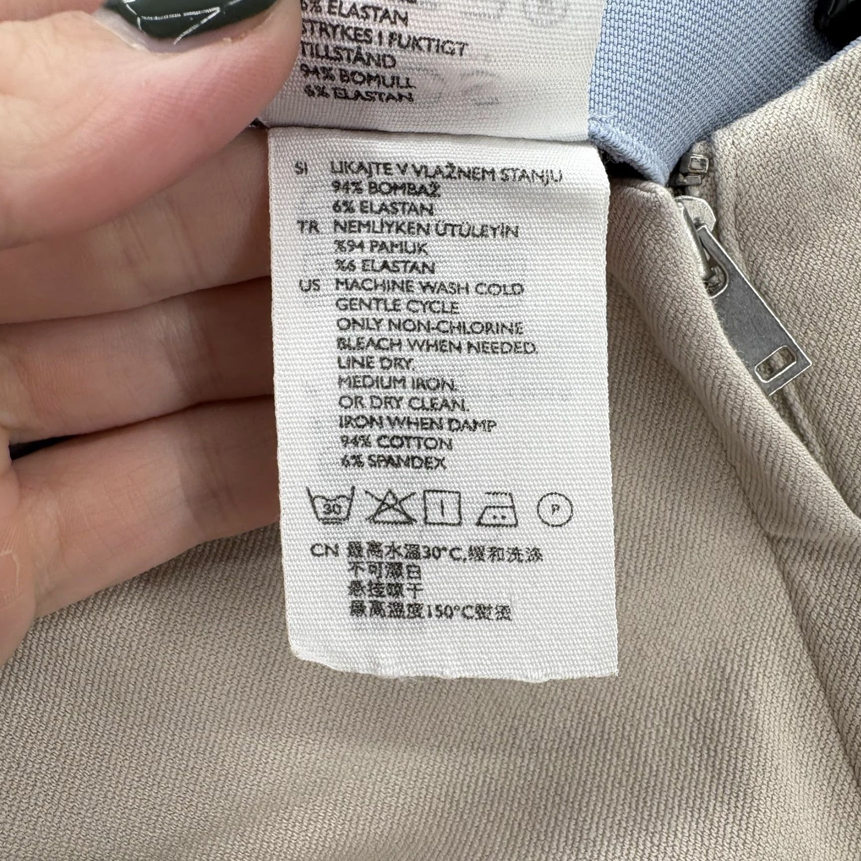 Cos COS Pants Womens 10 Beige Cotton Stretch Slim Side Zip Ankle Trousers Chino Pants Women Slim Ankle Beige Cotton Spandex Workwear 10 Womens Size 32" / US 10 / IT 46 - 6 Thumbnail