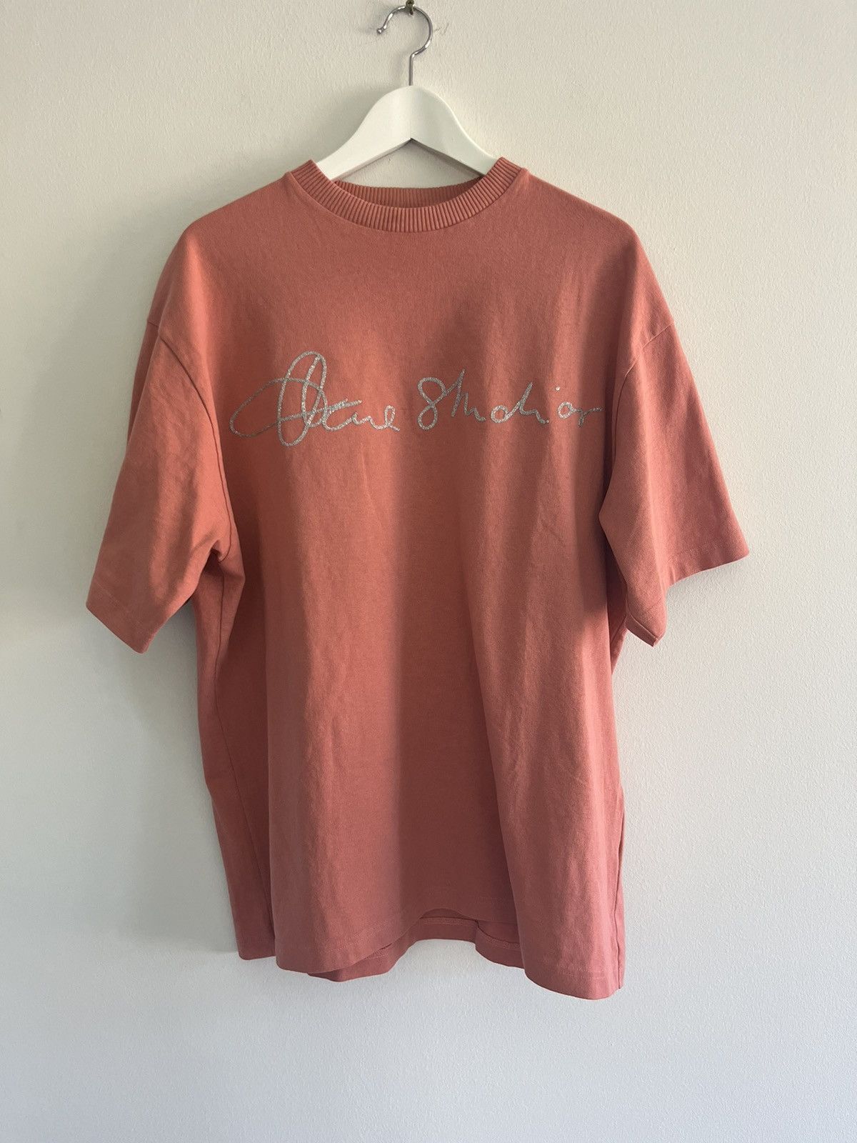 image of Acne Studios - Oversized T-Shirt in Old Pink, Men's (Size Small)