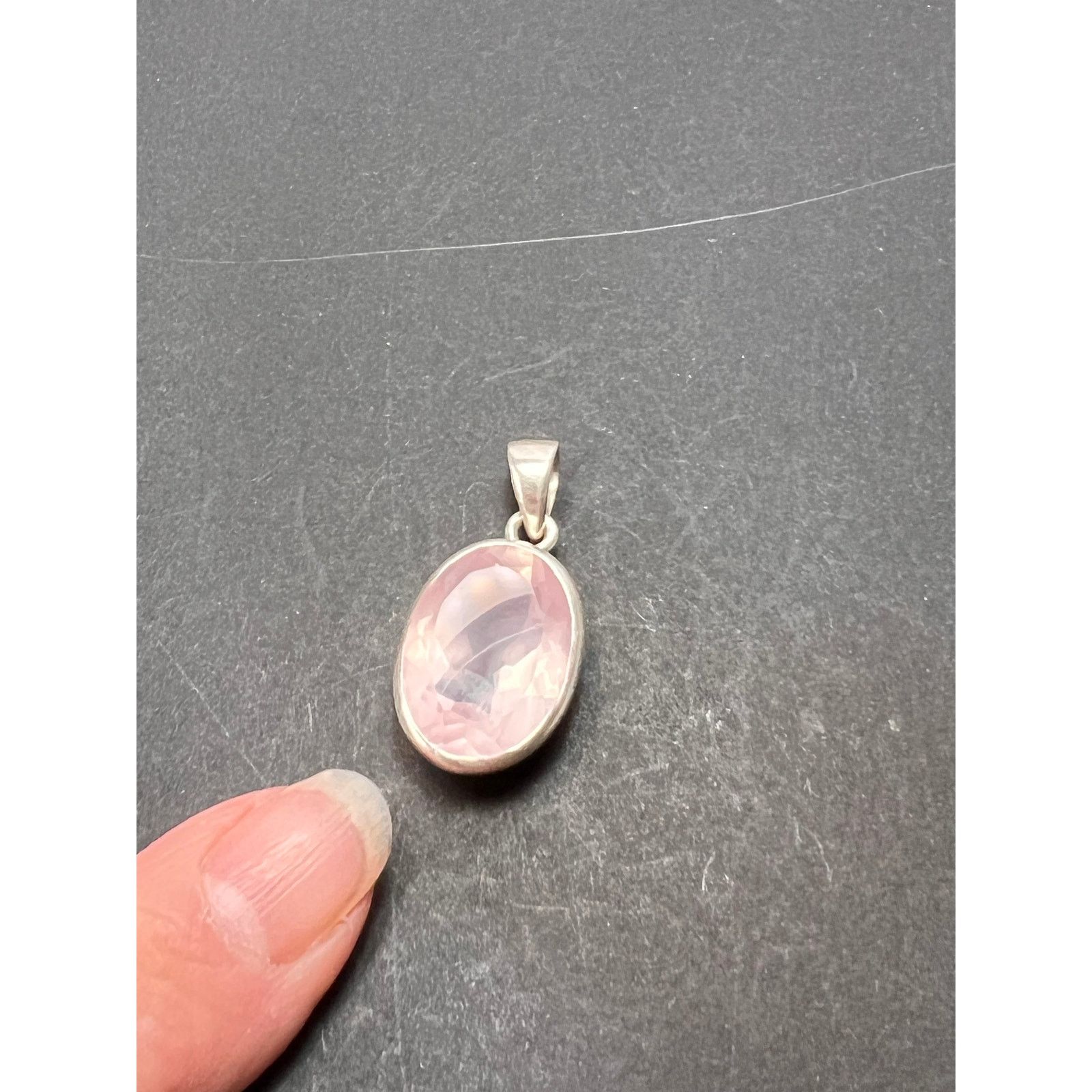 Other NEW Rose Quartz oval gemstone sterling silver pendant Size ONE SIZE - 9 Thumbnail