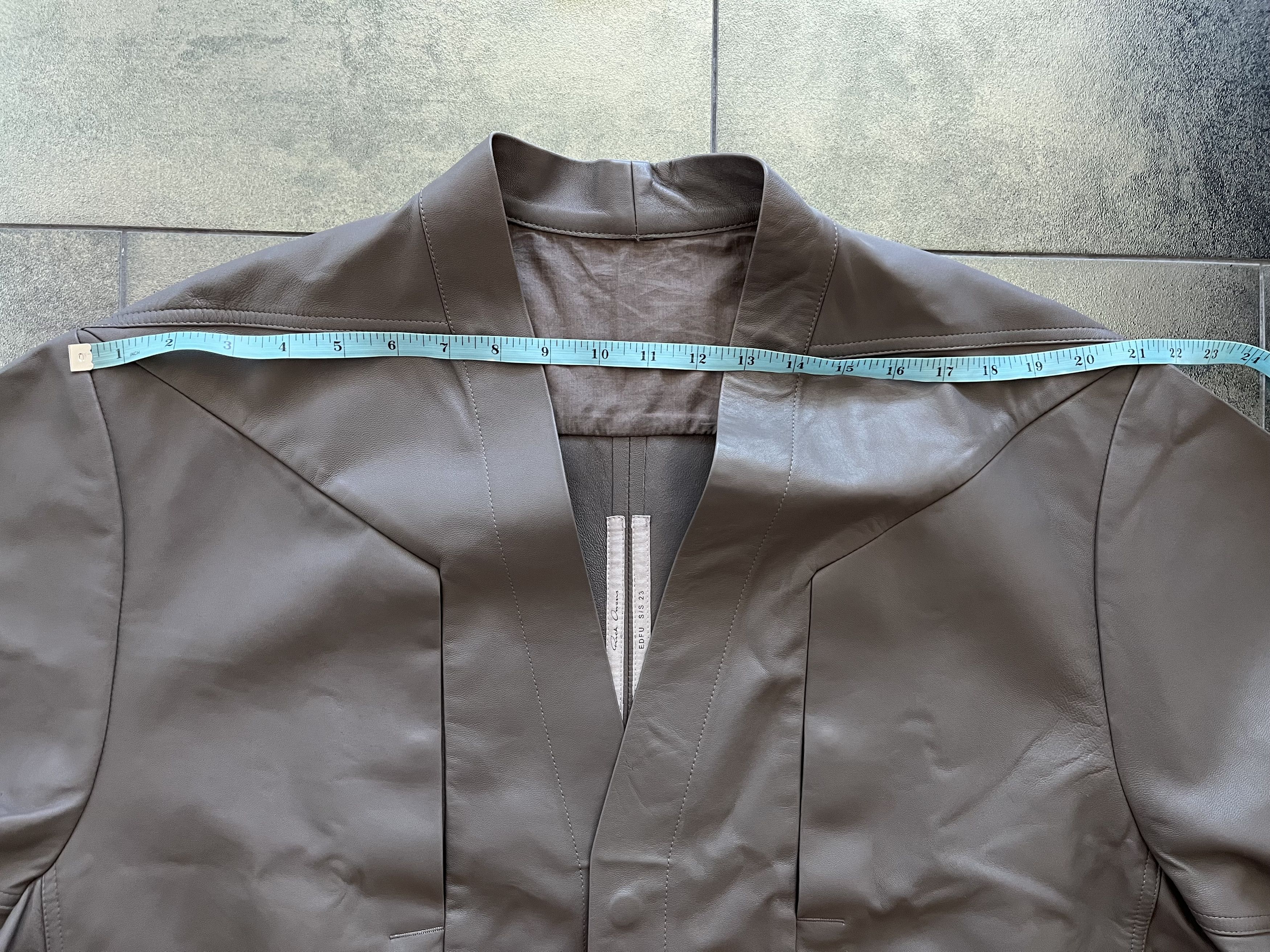 Rick Owens Rick Owens EDFU SS23 Gray Dust Faun Leather Jacket Size US M / EU 48-50 / 2 - 4 Thumbnail