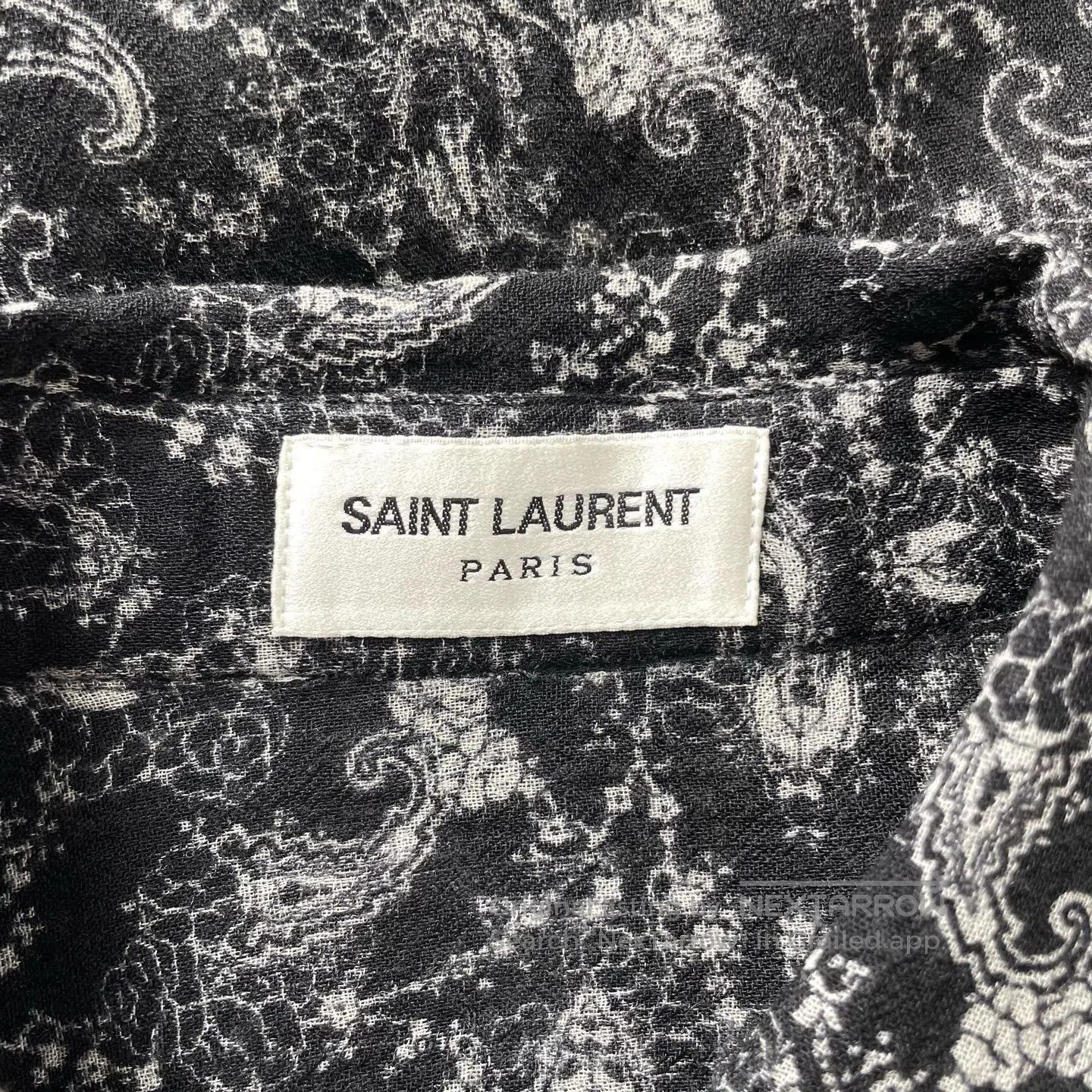 Saint Laurent Paris Saint Laurent 19SS Black White Wool Paisley Shirt. Size US M / EU 48-50 / 2 - 4 Thumbnail