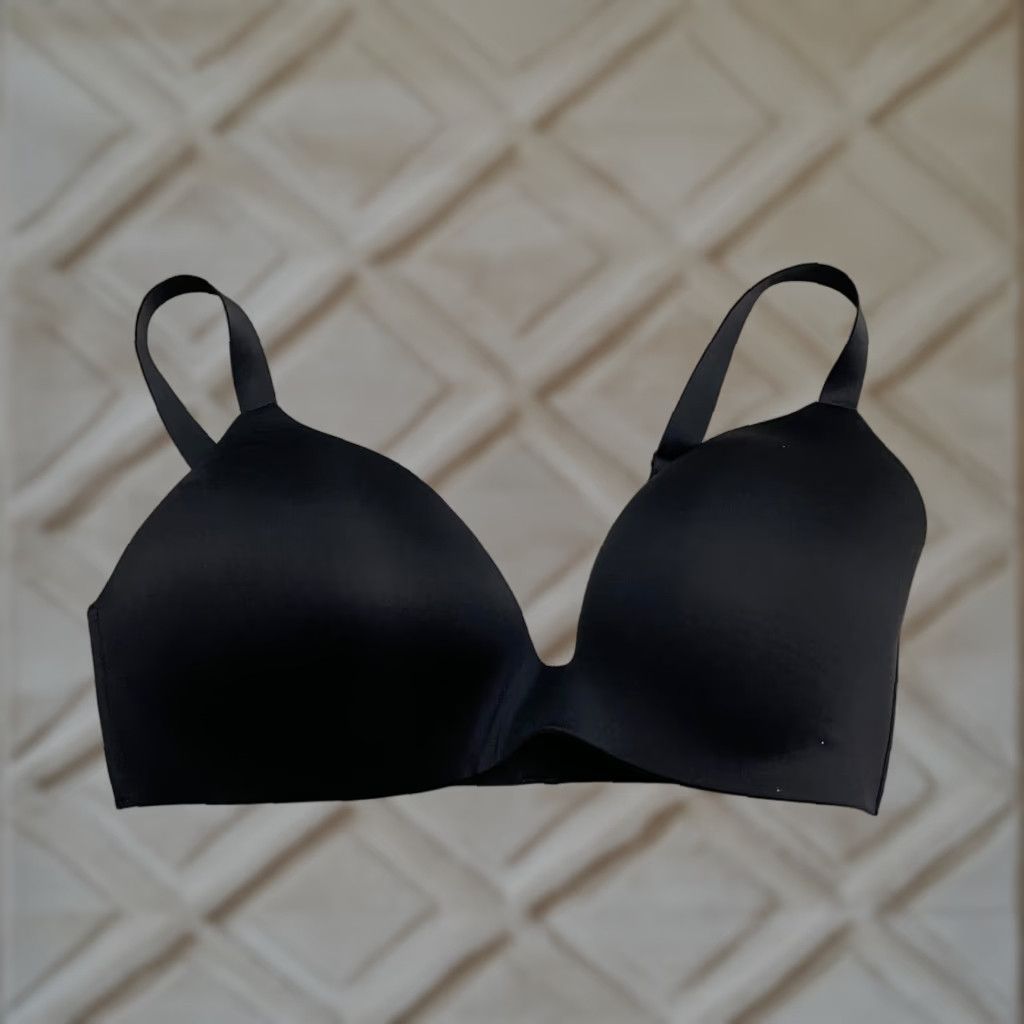 Uniqlo Wireless Comfort Bra Womens 40D Black Smooth Lined Support Push Up Classic