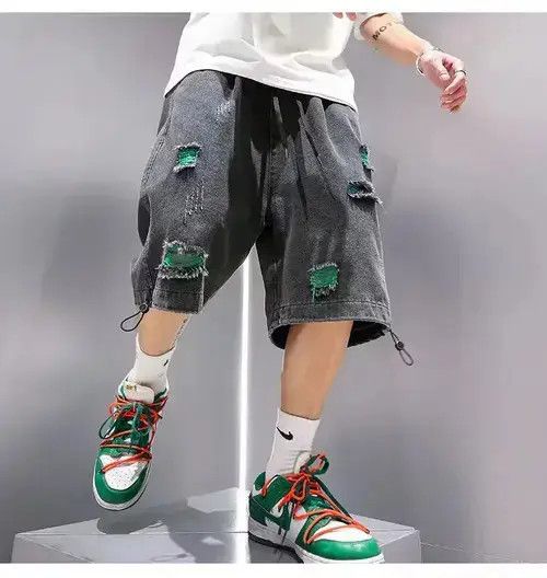 Baggy Short Jeans Men Denim Shorts Ripped