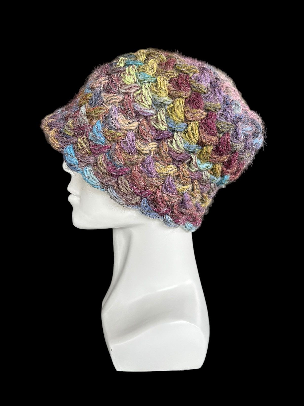 Kapital Crochet Knitted Handmade Multicolor Hairy Rare Beanie Hats☠️ Size ONE SIZE - 4 Thumbnail