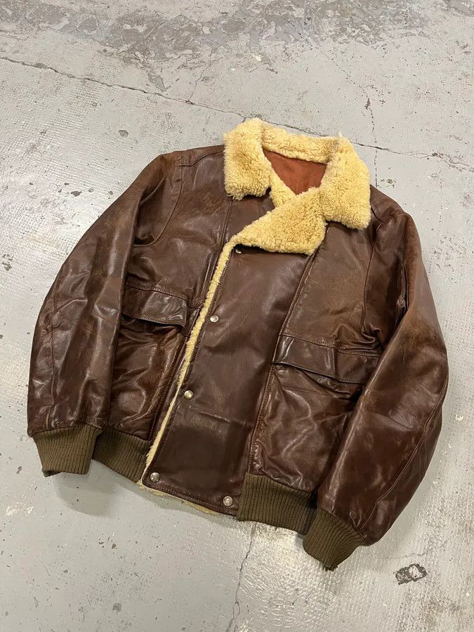 Marithe + Francois Girbaud 1980s Marithé + François Girbaud Compagnie des Montagnes Brown Shearling Leather Jacket Size US L / EU 52-54 / 3 - 4 Thumbnail