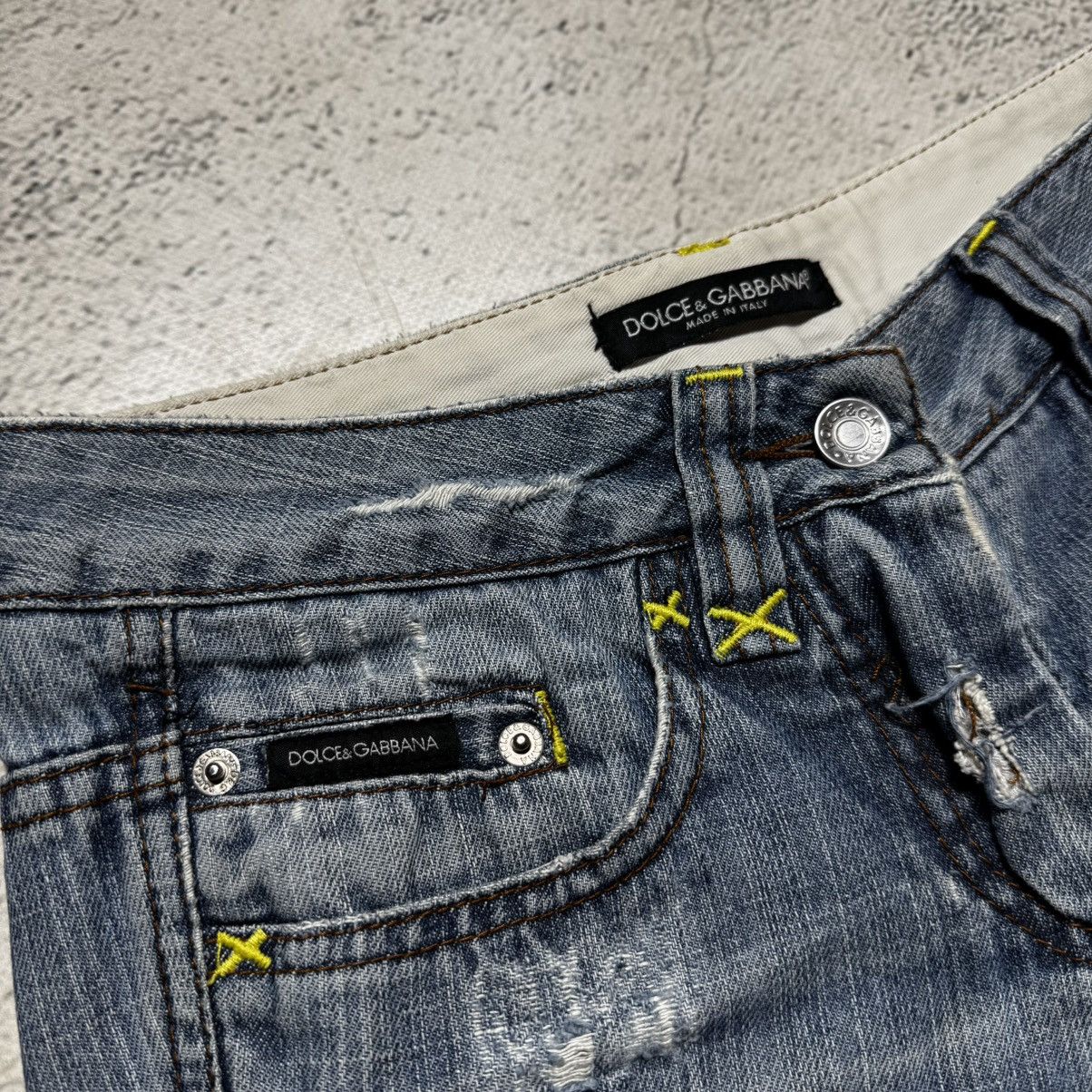 Dolce & Gabbana flared dolce gabbana distressed jeans with big logo Size 26" / US 2 / IT 38 - 11 Thumbnail