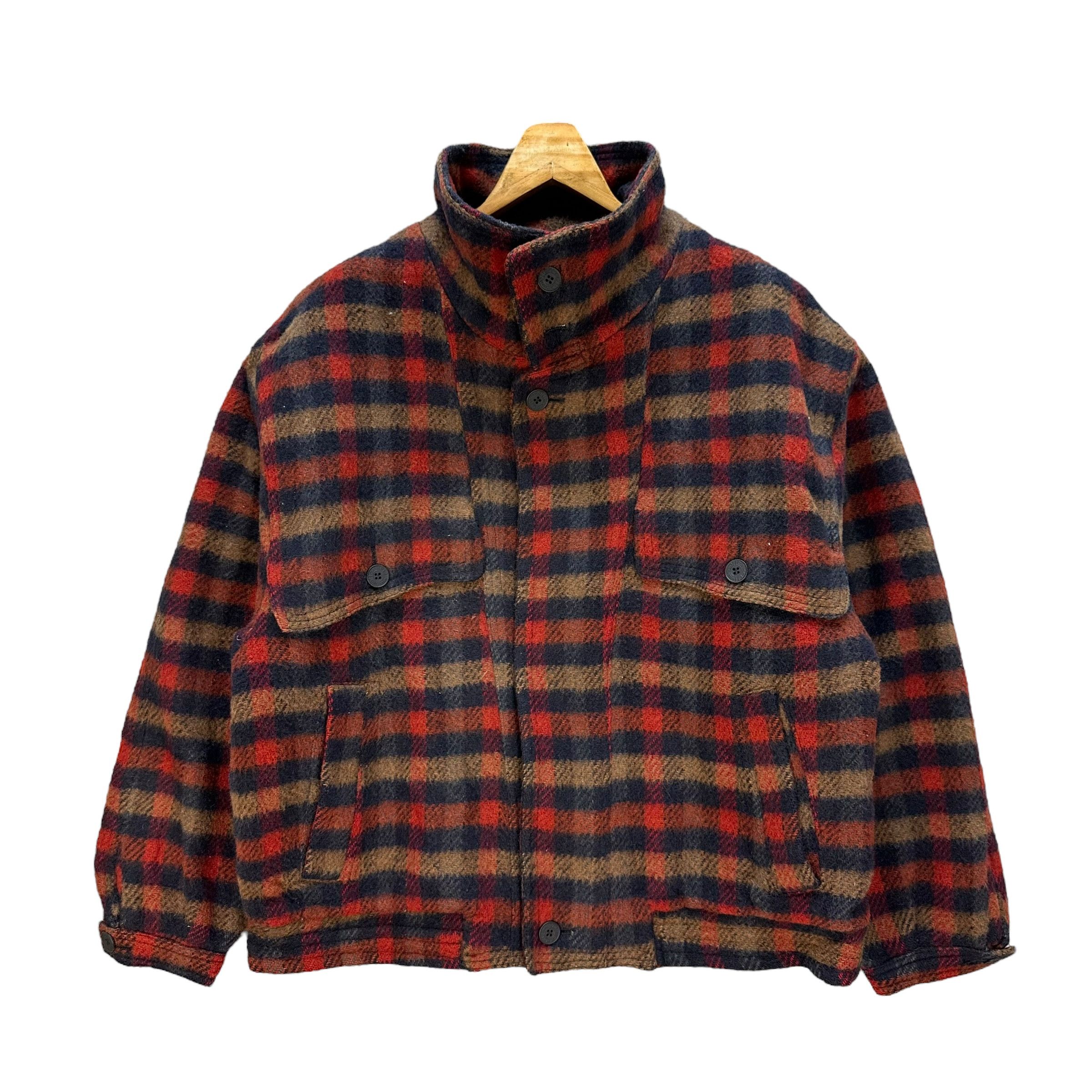 Camel CAMEL COLLECTION Turtleneck Tartan Wool Jacket #A57-1302 Size US L / EU 52-54 / 3 - 1 Thumbnail