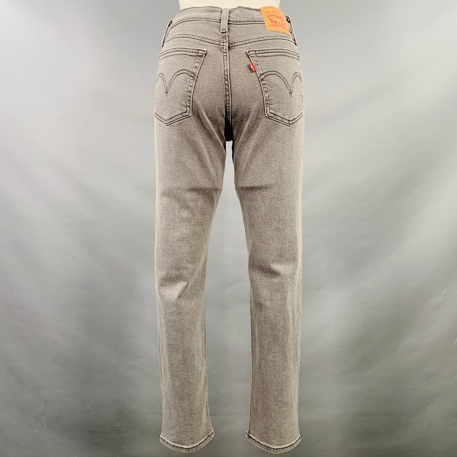 Levi's 27 Wedgie Straight Grey Cotton Blend Button Fly Jeans Size 27" / US 4 / IT 40 - 2 Thumbnail