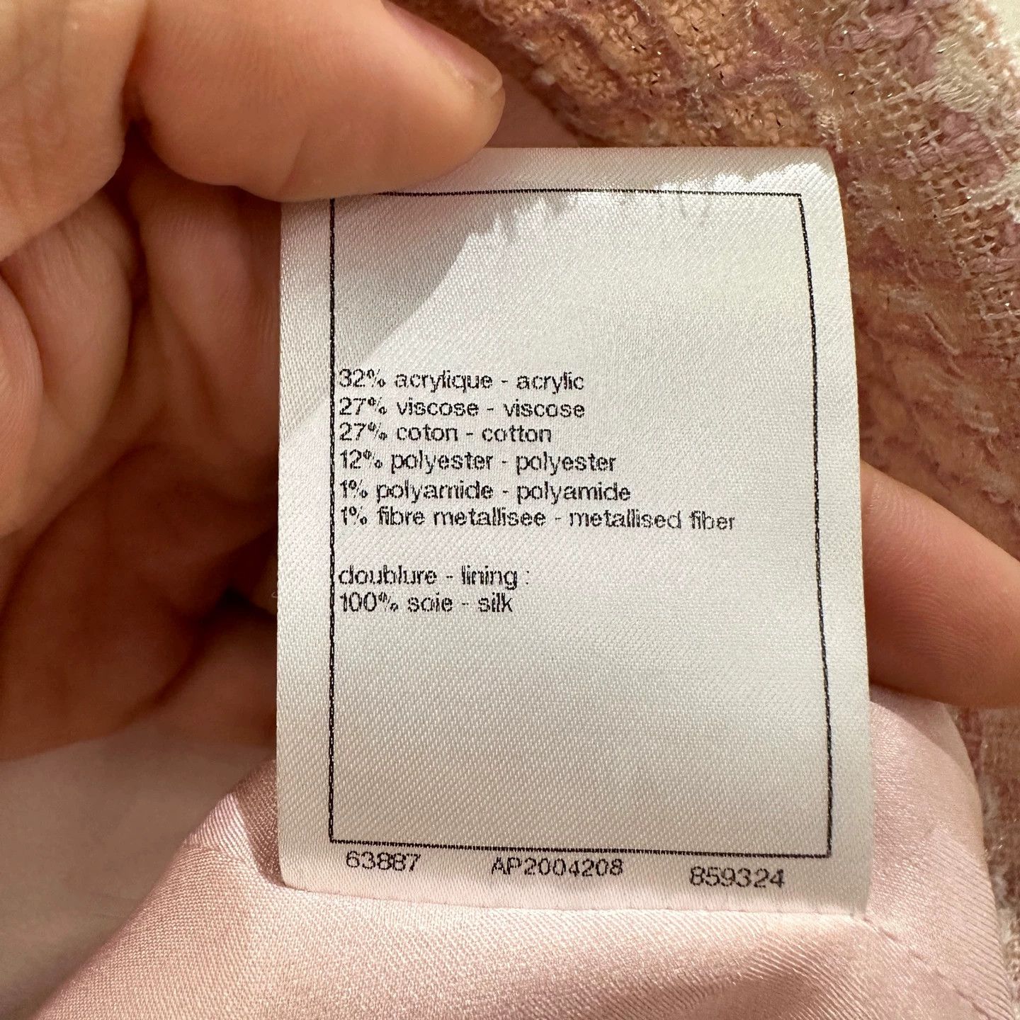 Chanel Chanel may801 24p Pink Tweed Short-Sleeve Jacket Women's 38 Size S / US 4 / IT 40 - 7 Thumbnail