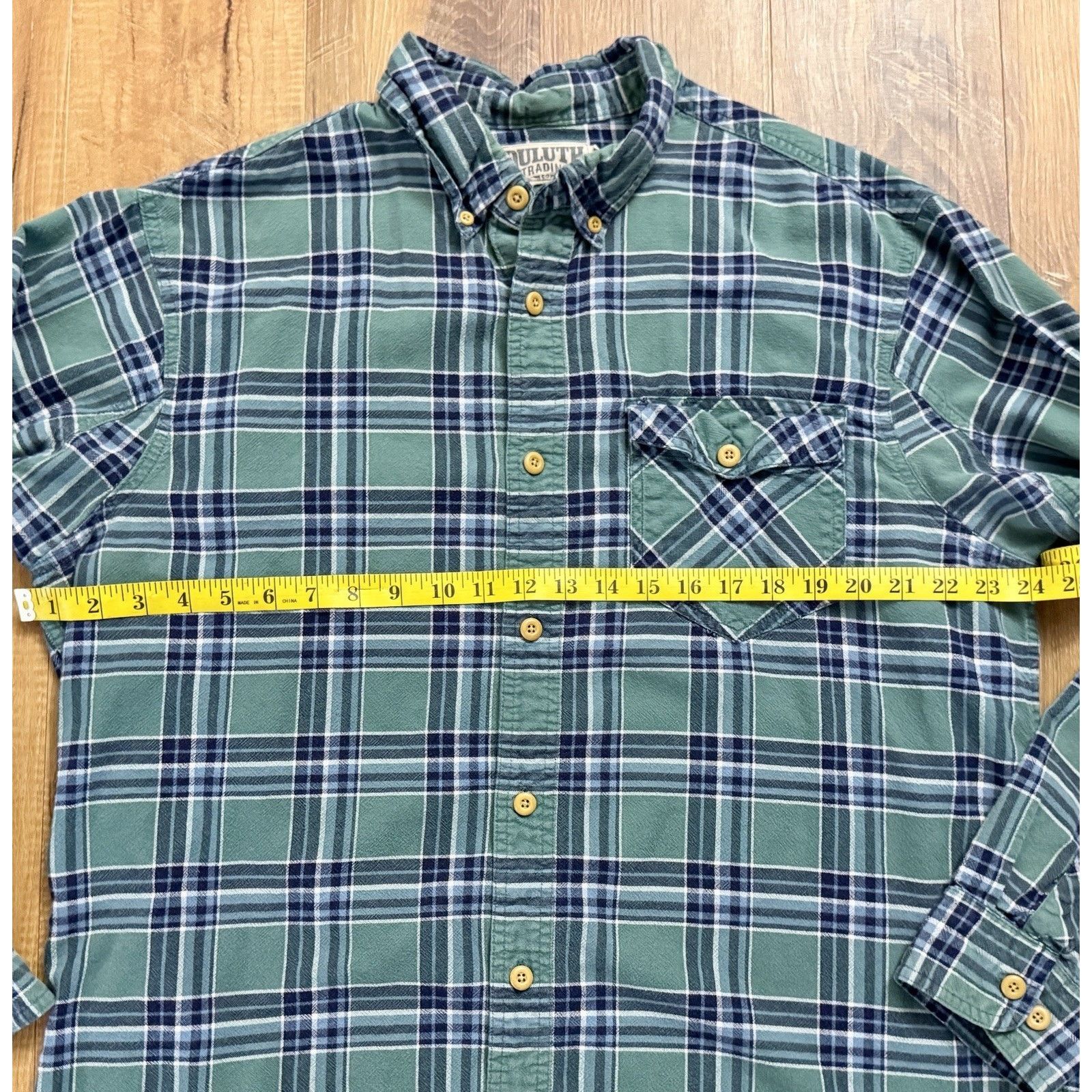Duluth Trading Company Duluth Trading Co. Casual Blue Green Plaid Trim Fit Shirt Size US XL / EU 56 / 4 - 3 Thumbnail