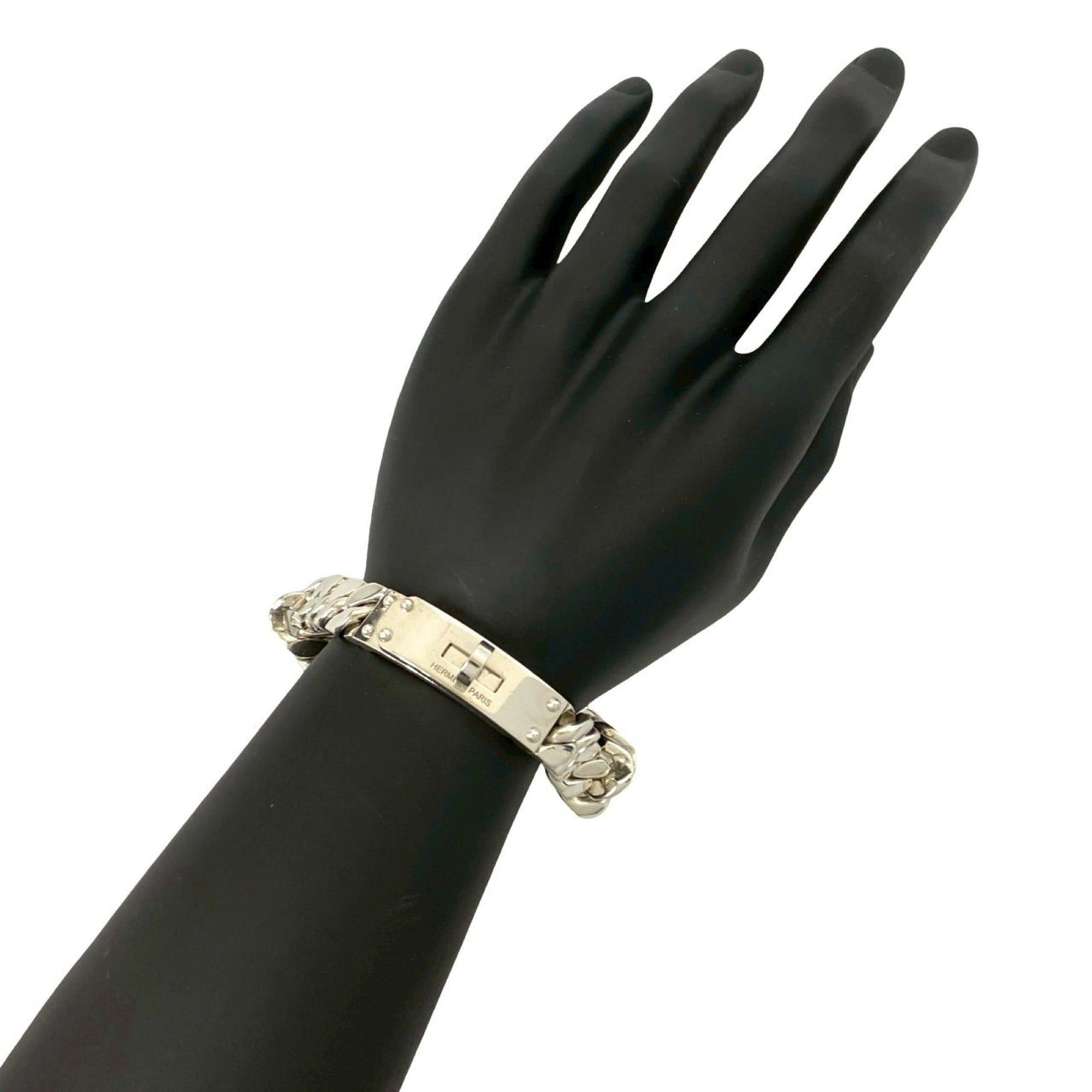 Hermes HERMES Gourmet GM Silver 925 Turnlock Bracelet/Bangle for Men and Women 36914 Size ONE SIZE - 1 Thumbnail