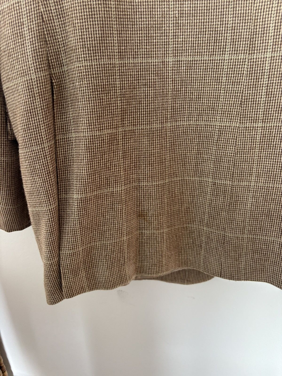 Ralph Lauren Vintage Ralph Lauren Tan Glen Plaid Wool Blazer Made USA 42R Size 42R - 8 Thumbnail