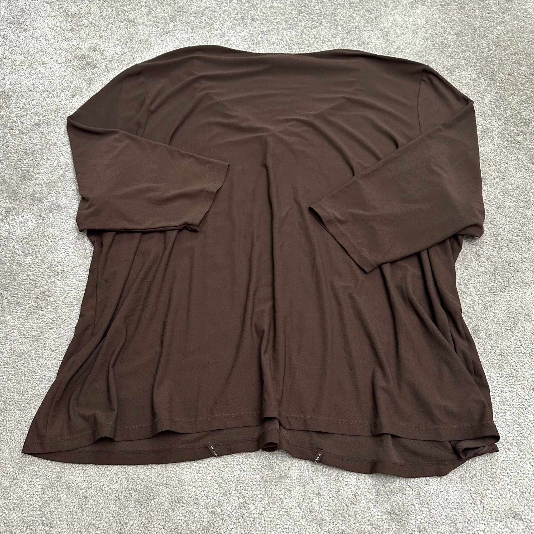 Vintage Russel Kemp New York Blouse Womens 4X Brown Long Sleeve V-Neck Casual Size XXL / US 16-18 / IT 52-54 - 2 Thumbnail