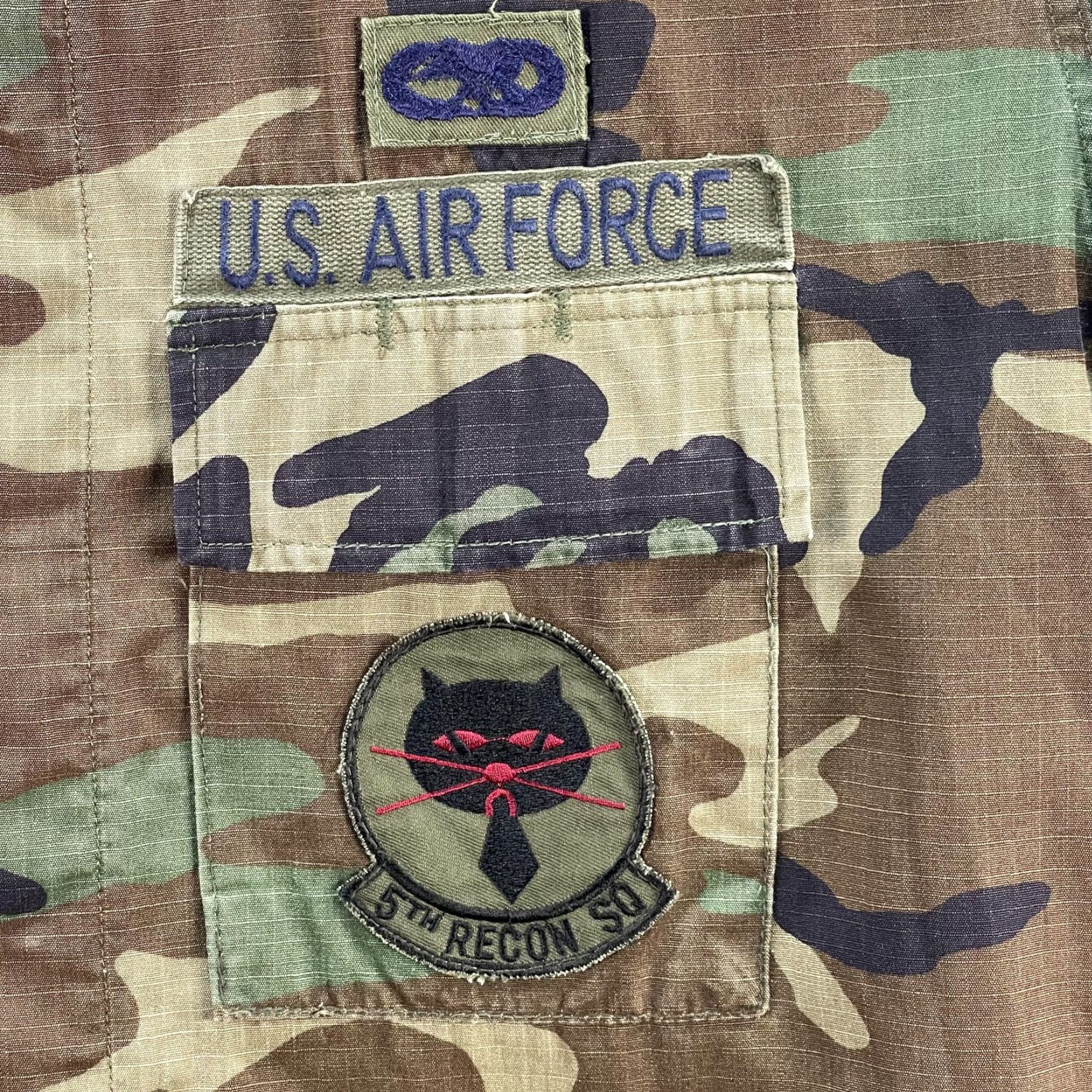 American Apparel VINTAGE USAF BDU Shirt Mens M Regular Woodland Camo Patches Ripstop 90s Size US M / EU 48-50 / 2 - 7 Thumbnail