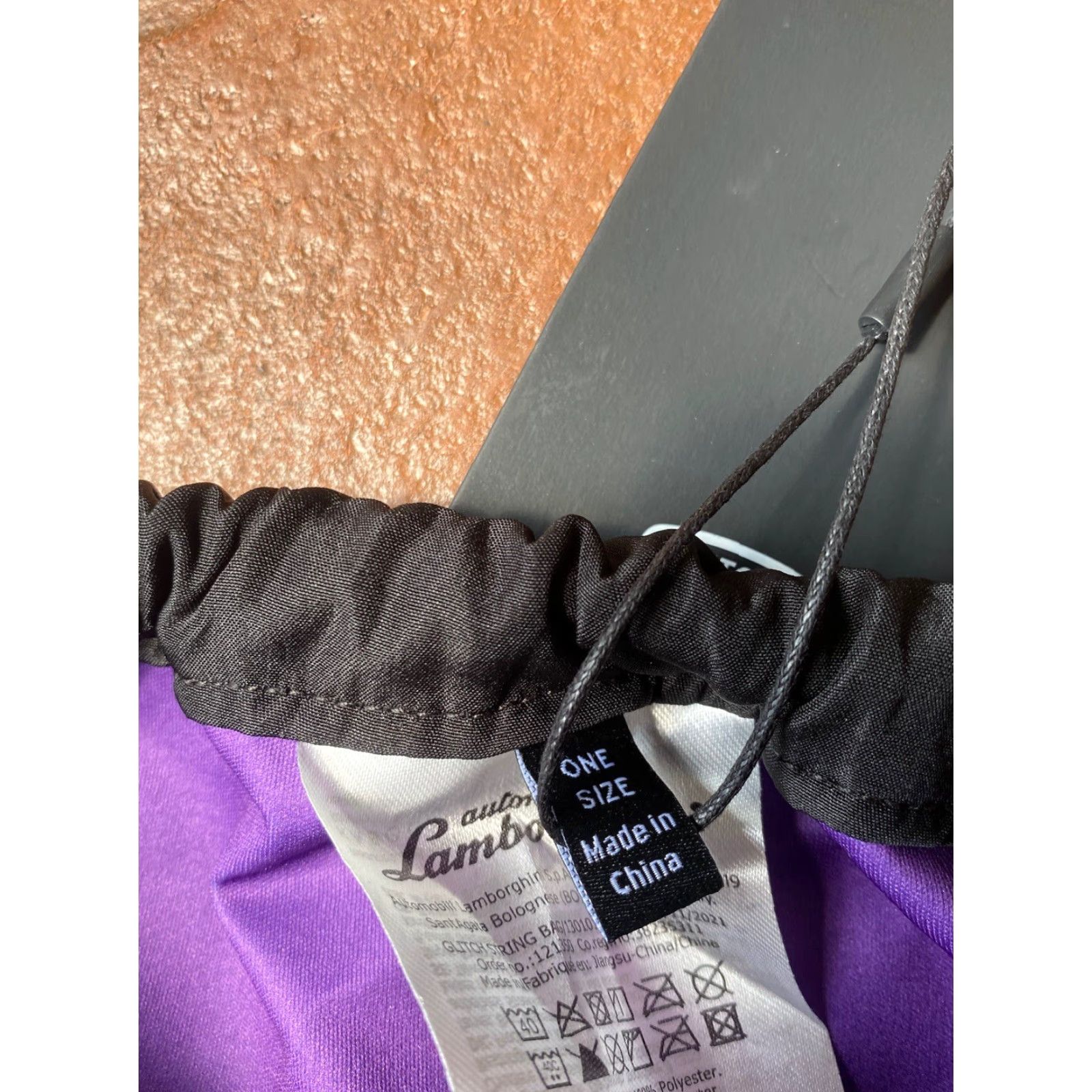 Lamborghini VINTAGE Lamborghini Automobili Team Draw String Bag Glitch One Size NWT Size ONE SIZE - 4 Thumbnail
