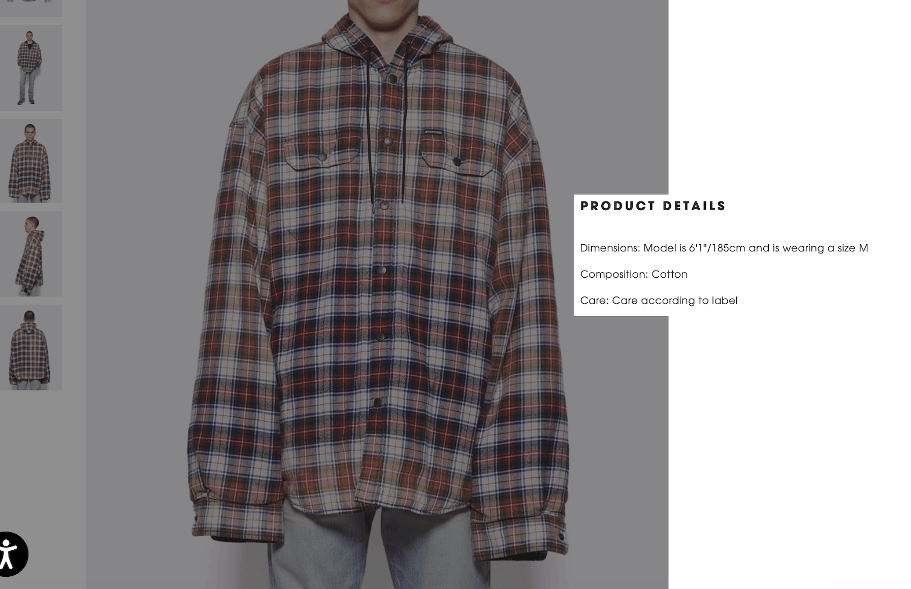 Balenciaga Balenciaga Bleached Flannel Check Shirt Jacket with 