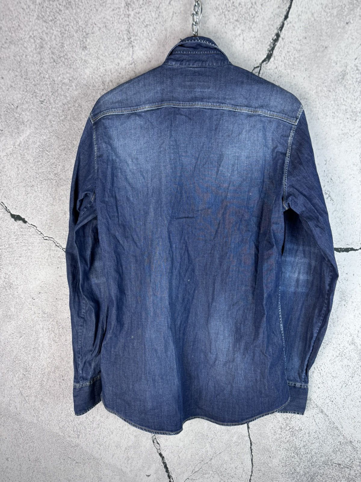 Dsquared2 Disquared2 Snap Button Up Denim Western Shirt Bleach Rare Size US L / EU 52-54 / 3 - 2 Thumbnail