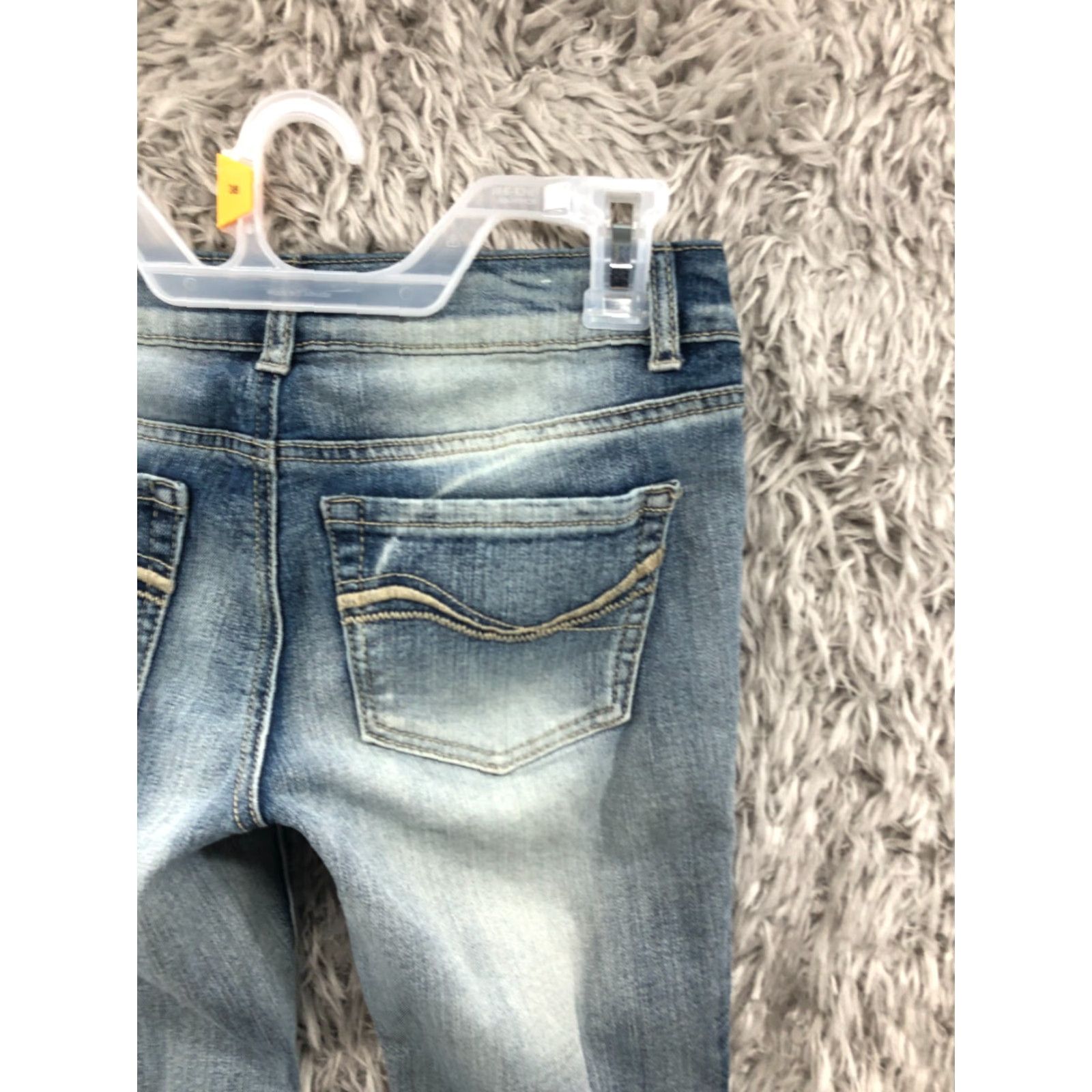 Denime SO Jeans Skinny - Denim Jeans - Juniors Size 3 - Blue Dark Wash - Mid Rise - 5-Pocket - Cotton - Belt Loops - Womens Size 26" / US 2 / IT 38 - 6 Thumbnail