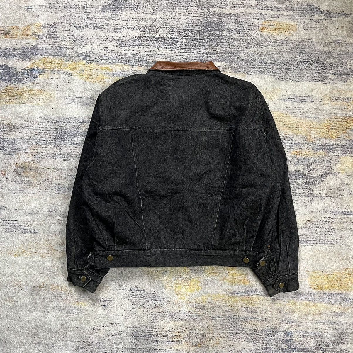 Japanese Brand Vtg Person’s oversized sherpa denim jacket collar leather Size US M / EU 48-50 / 2 - 2 Thumbnail