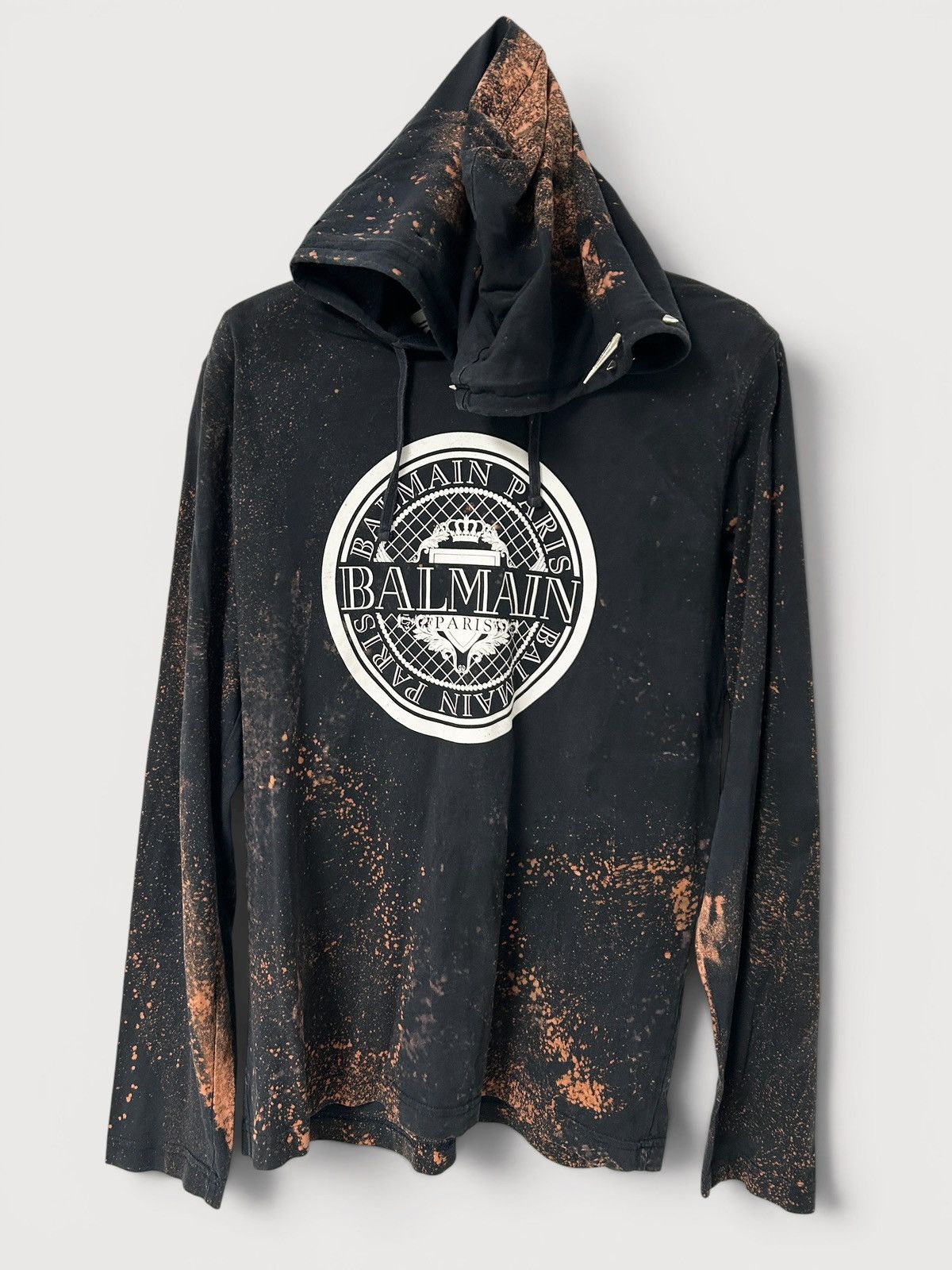 Balmain SS2018 Crest Logo Spiked Hoodie Size US S / EU 44-46 / 1 - 1 Thumbnail