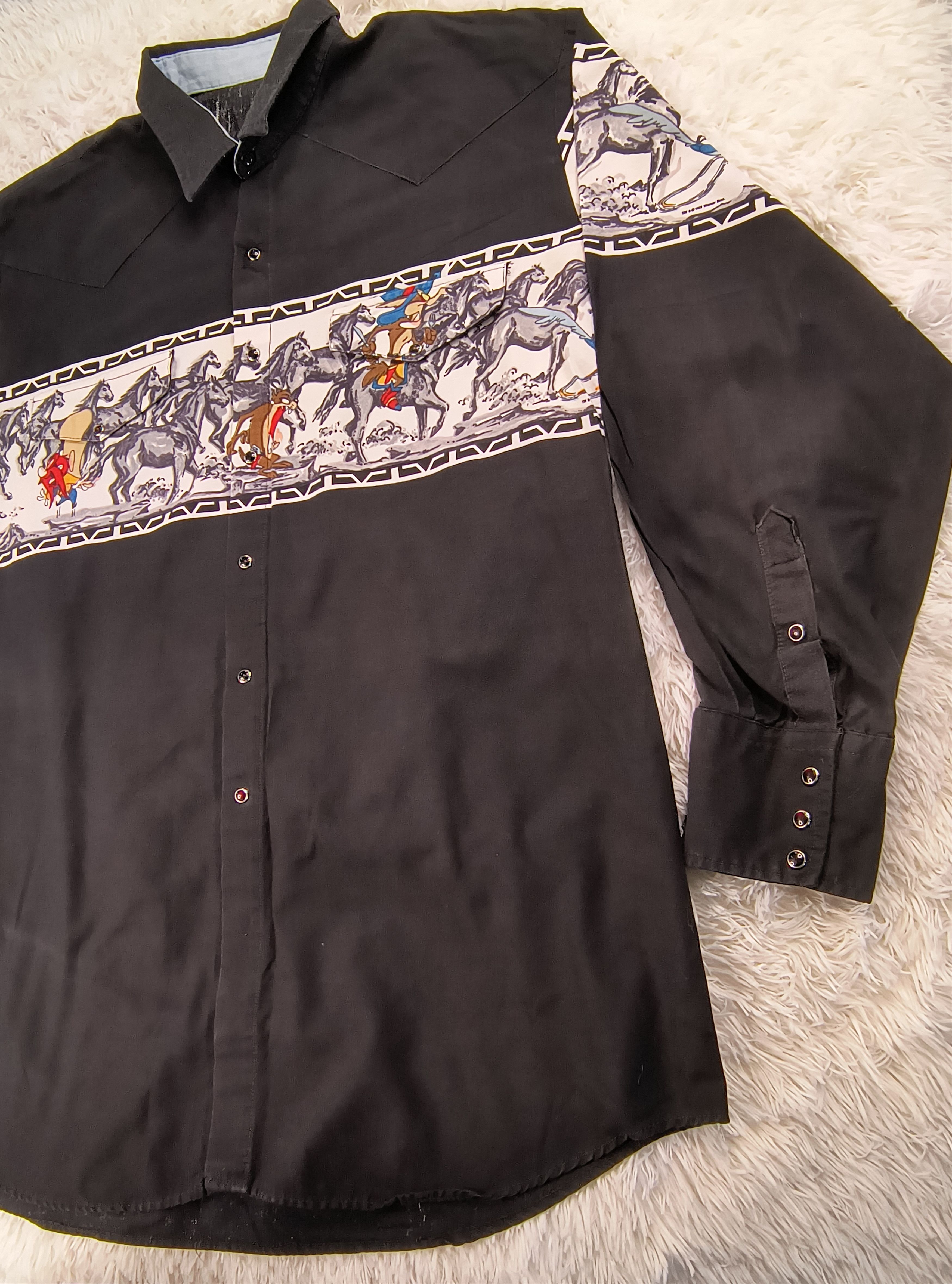 Vintage Vintage western Looney Tunes 1993 button up LS shirt Size US XXL / EU 58 / 5 - 3 Thumbnail