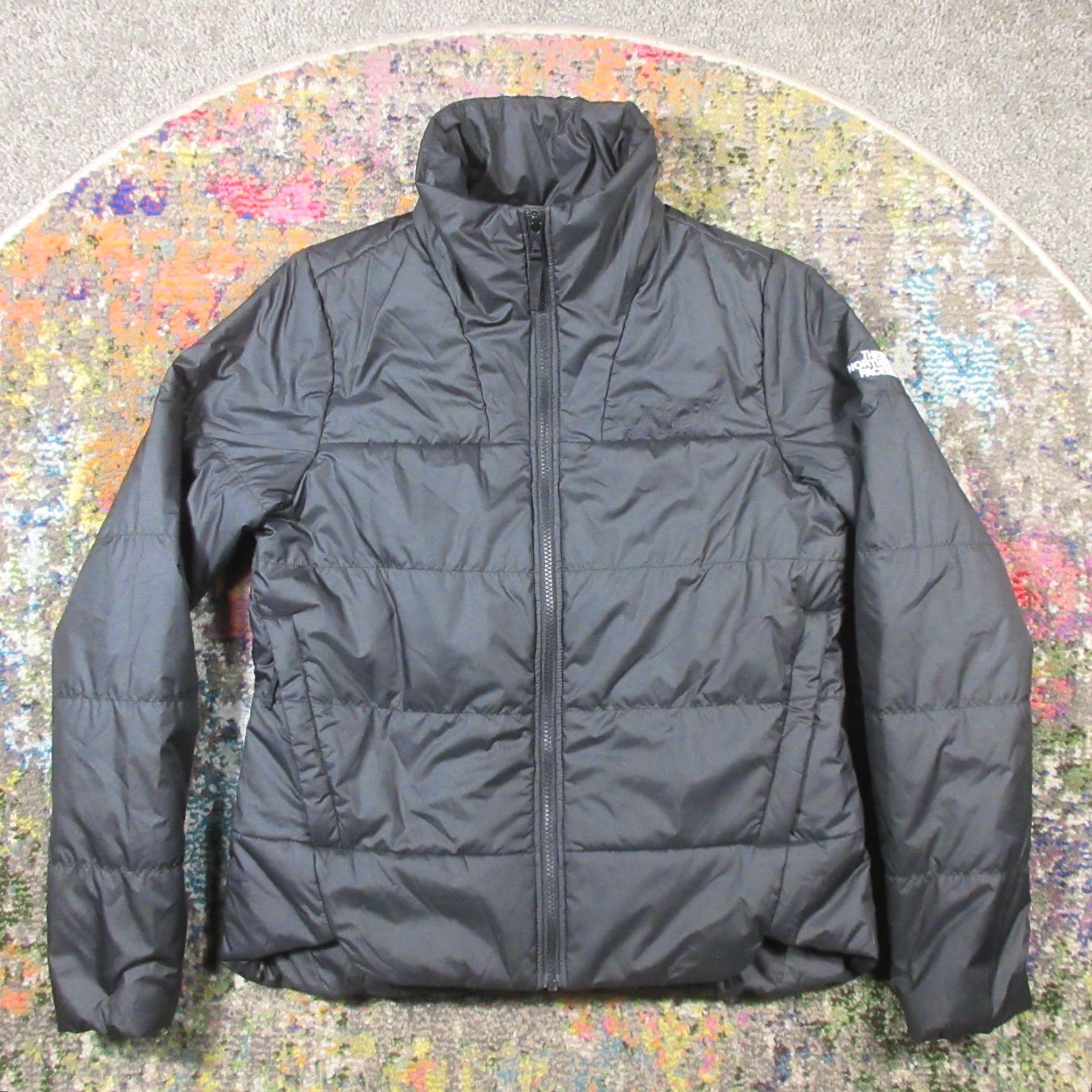 The North Face The North Face Puffer Jacket Women M Solid Black High Neck Zip Regular Long Sleeve Embroidered Logo Zipper - Fall Spring Winter Casual Travel Workwear Size M / US 6-8 / IT 42-44 - 2 Thumbnail