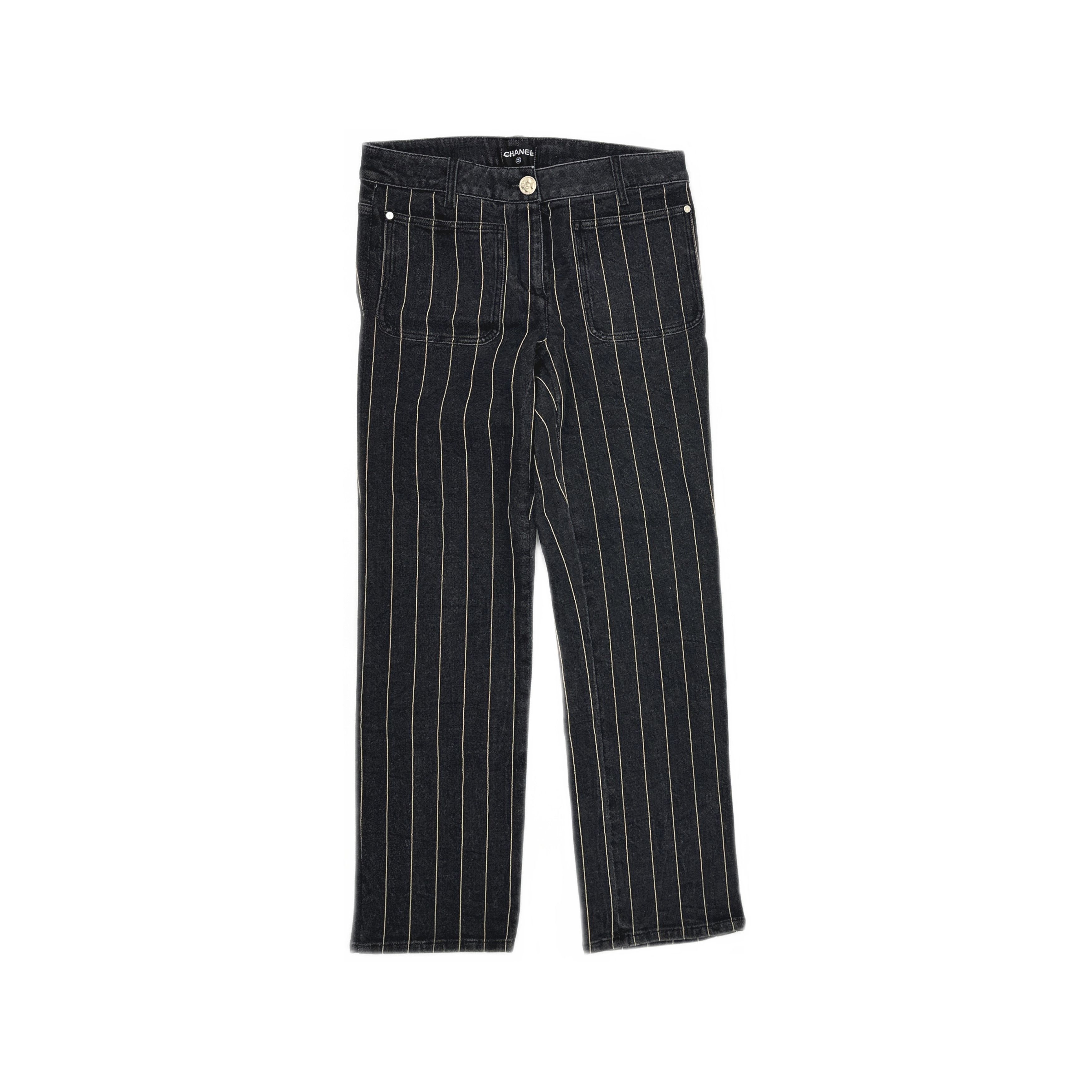 Chanel Chanel Pinstripe Denim Jeans Size 38 Size 27" / US 4 / IT 40 - 1 Thumbnail