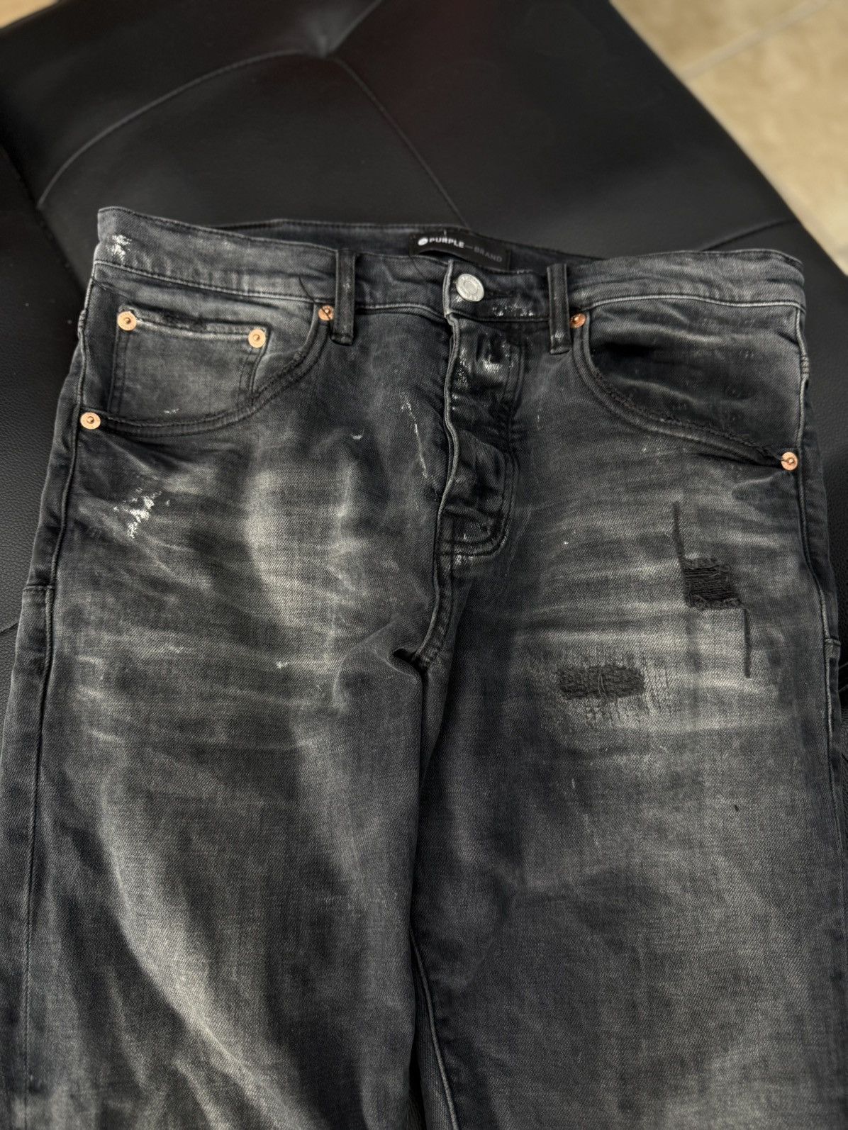 Purple Brand Purple Brand Black Skinny Jeans Ripped Style Size 31 Size US 31 - 6 Thumbnail