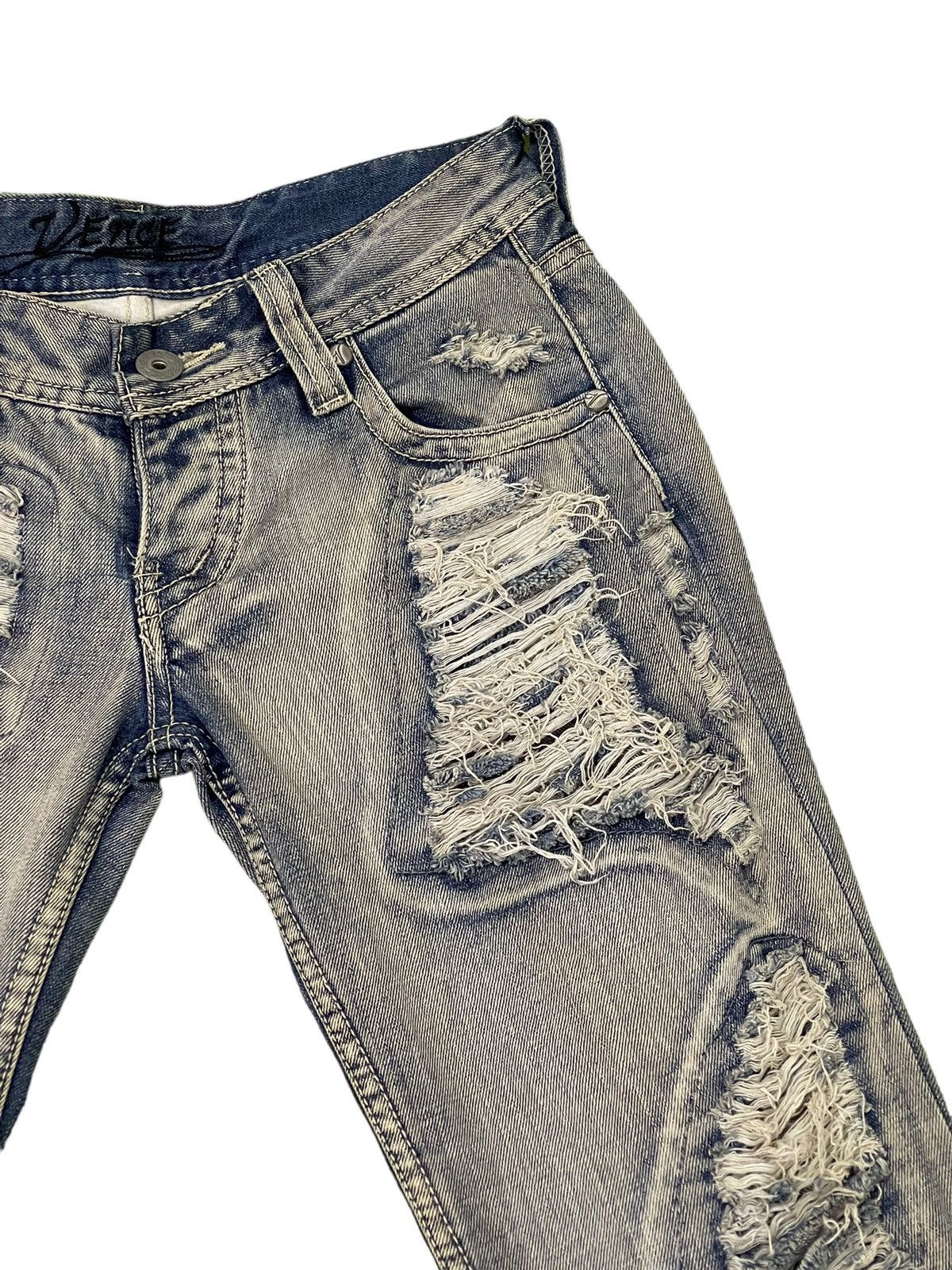 Japanese Brand Damage Jeans Vence Faded Distress Low Rise Slim 8🟦1 Size US 29 - 9 Thumbnail