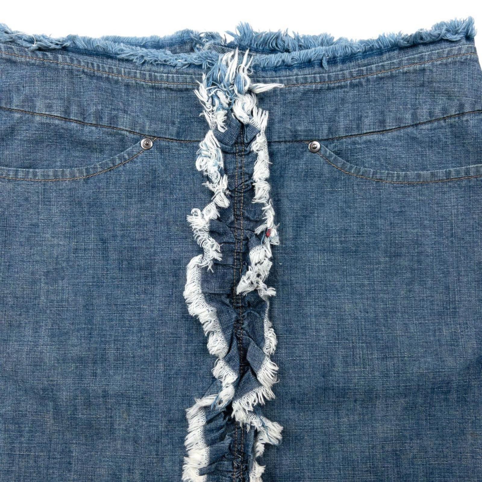 Zucca Vintage Zucca By Issey Miyake Denim Ruffle Skirt Size W29 Size 30" / US 8 / IT 44 - 3 Thumbnail