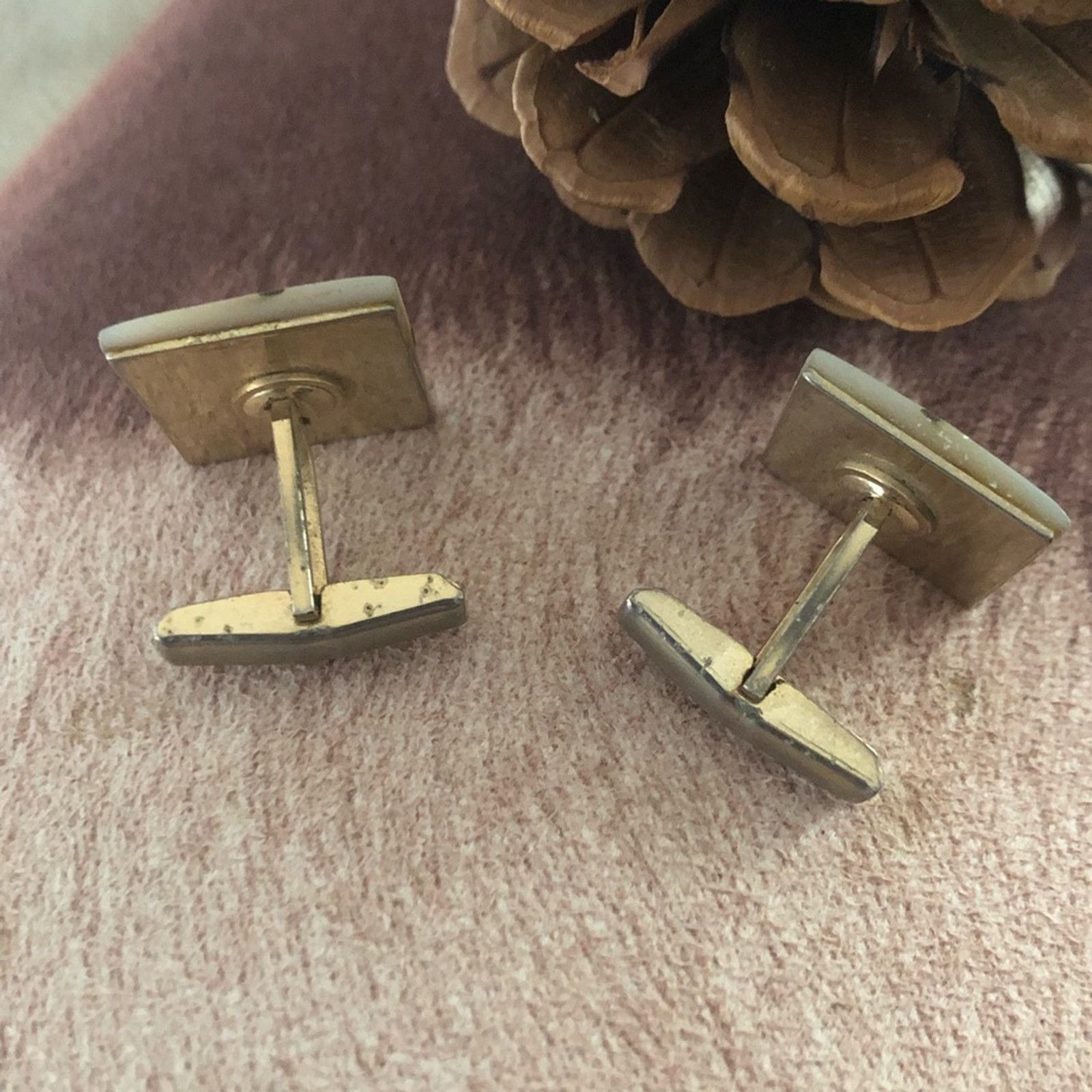 Vintage Vintage men’s square mother of pearl cuff links Size ONE SIZE - 2 Thumbnail