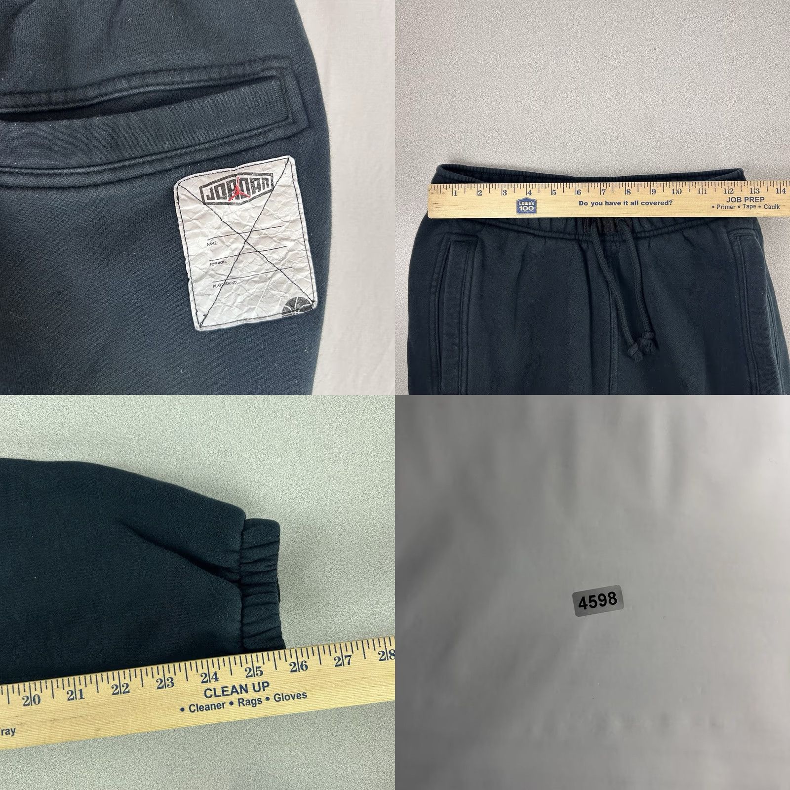 Nike VINTAGE NIKE Air Jordan Men's XS Jogger Pants DC9635-010 Black Sports Fleece Slim Inseam 26 in Mens Size US 27 - 9 Thumbnail