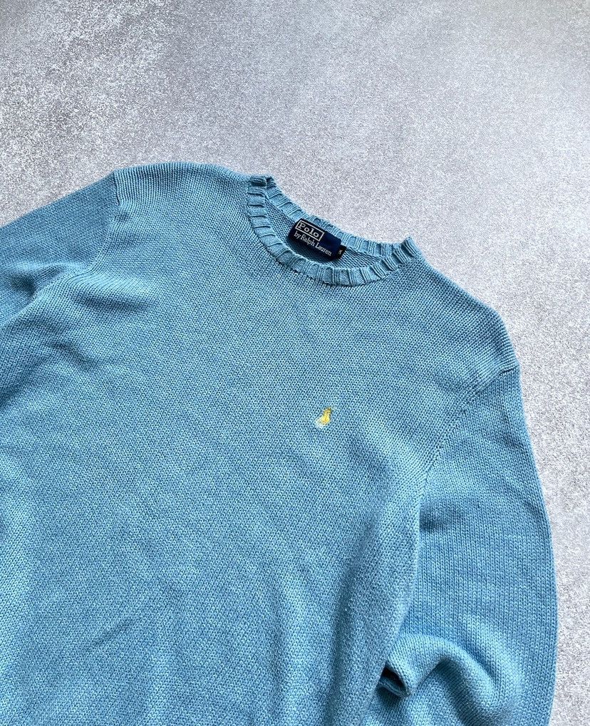 Polo Ralph Lauren Vintage Polo Ralph Lauren Blue Knit Sweater Y2K M Size US M / EU 48-50 / 2 - 2 Thumbnail