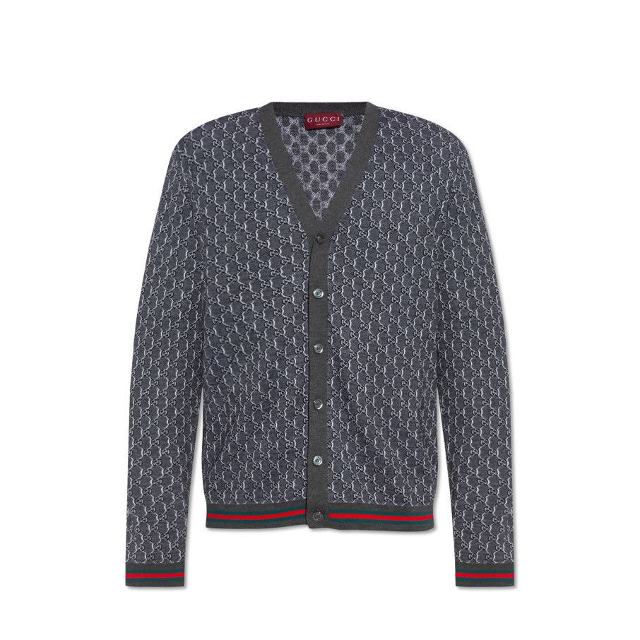 Gucci GUCCI GG Pattern Gray Wool Cardigan New & Authentic (Men's s Size US M / EU 48-50 / 2 - 1 Preview