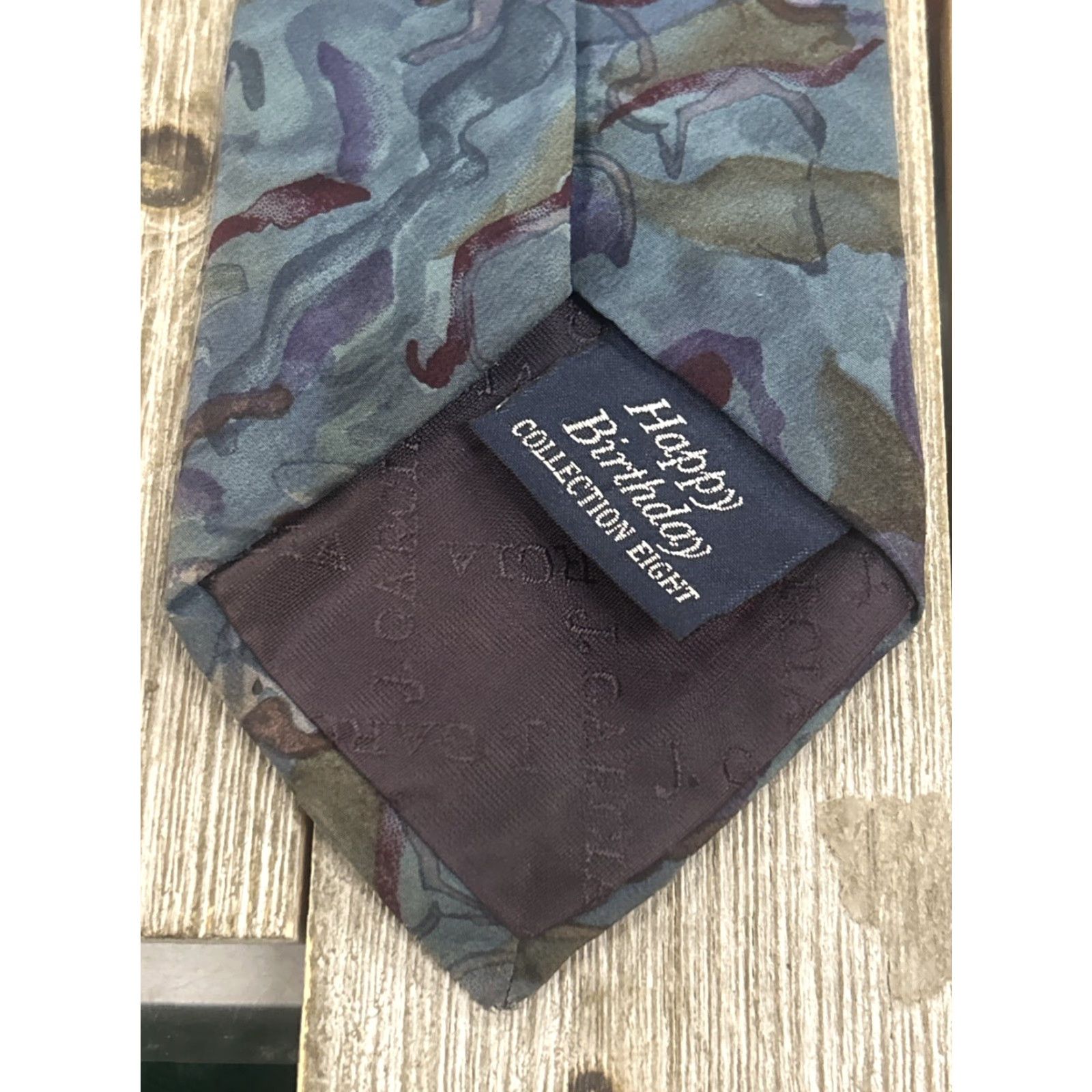 VINTAGE Jerry Garcia Blue Neck Tie 60” Silk Happy Birthday Collection Men Tie