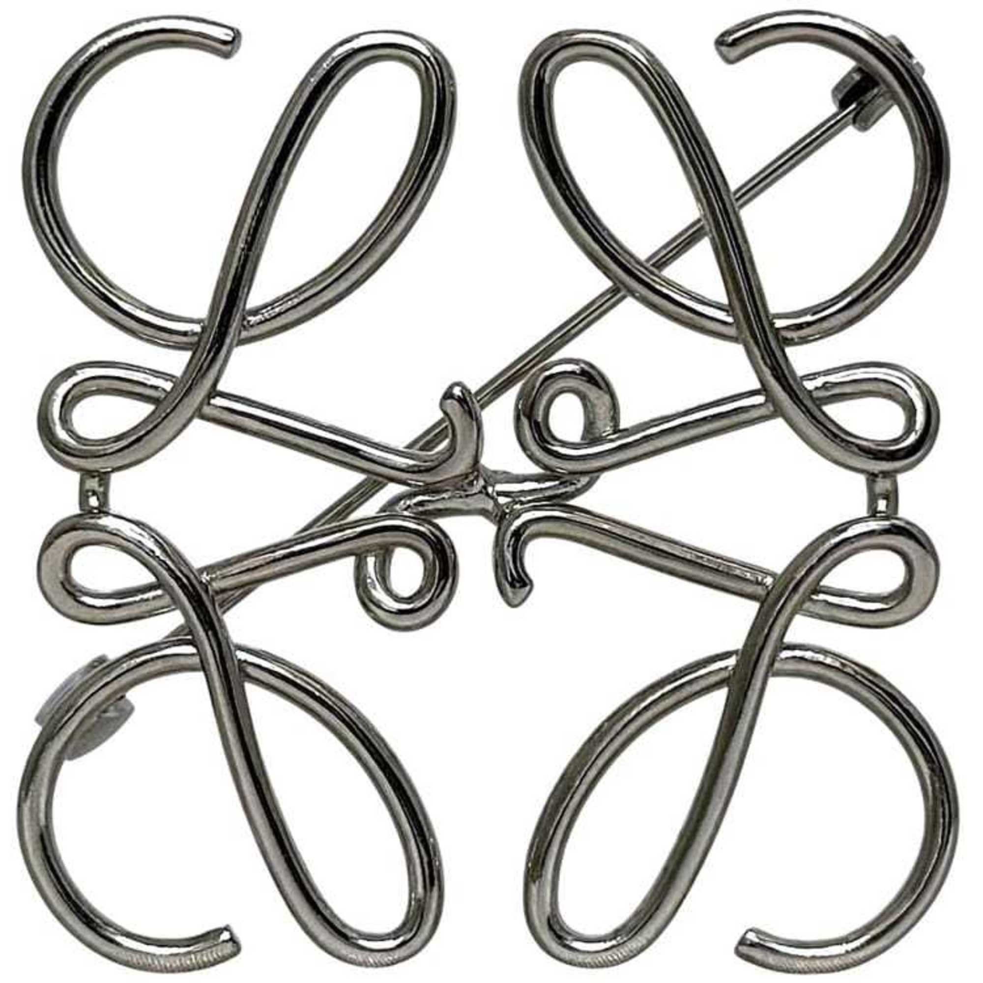 Loewe LOEWE Brooch f-24821 Silver Anagram 111.25.020 Metal Pin for Men and Women in Size ONE SIZE - 1 Thumbnail