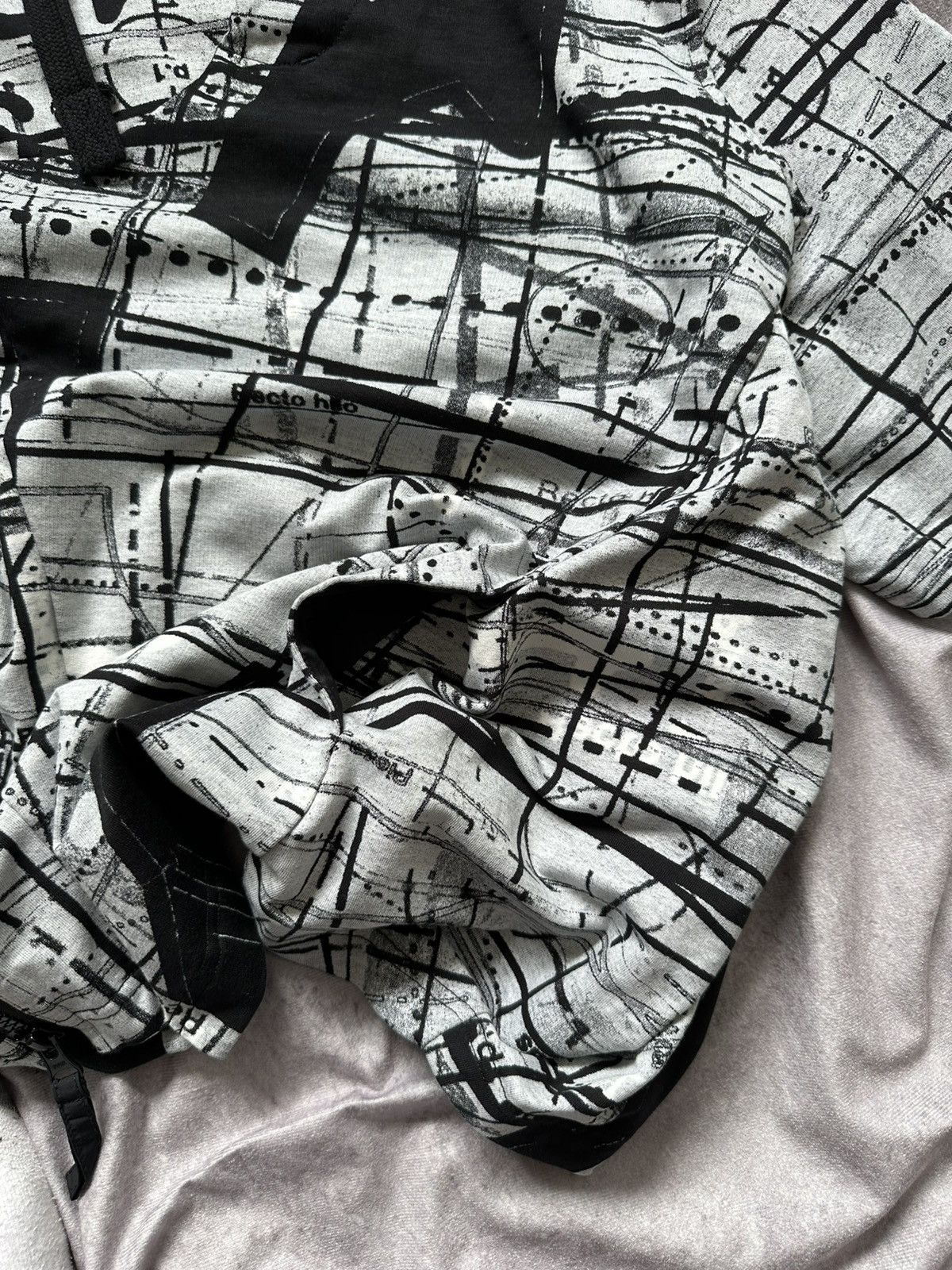 Rundholz RUNDHOLZ BLACK LABEL Patterned Zip Hoodie Black / White Size ONE SIZE - 7 Thumbnail