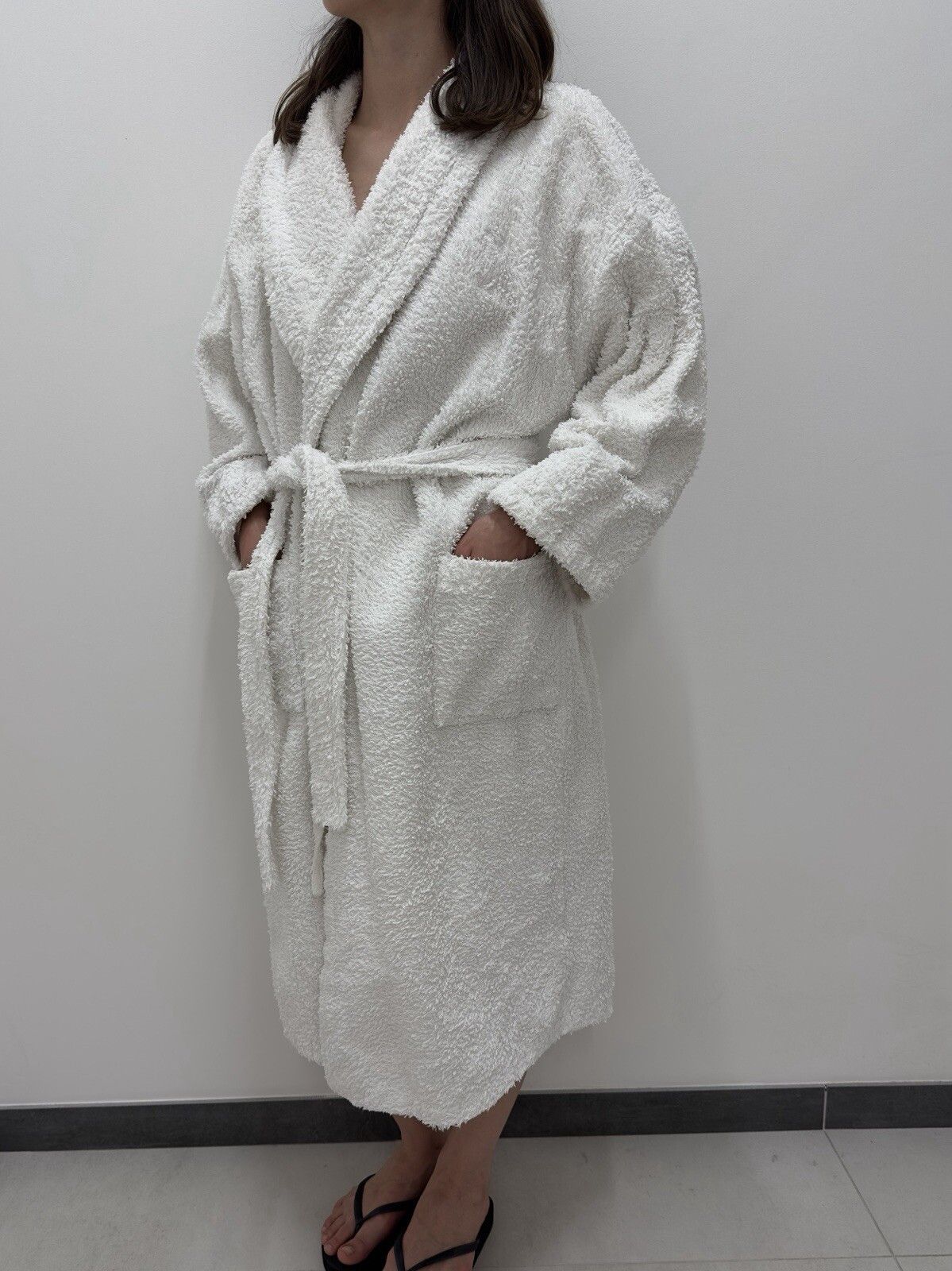 Yves Saint Laurent YSL Yves Saint Laurent White Cotton Robe Embroidered Logo Size M / US 6-8 / IT 42-44 - 9 Thumbnail
