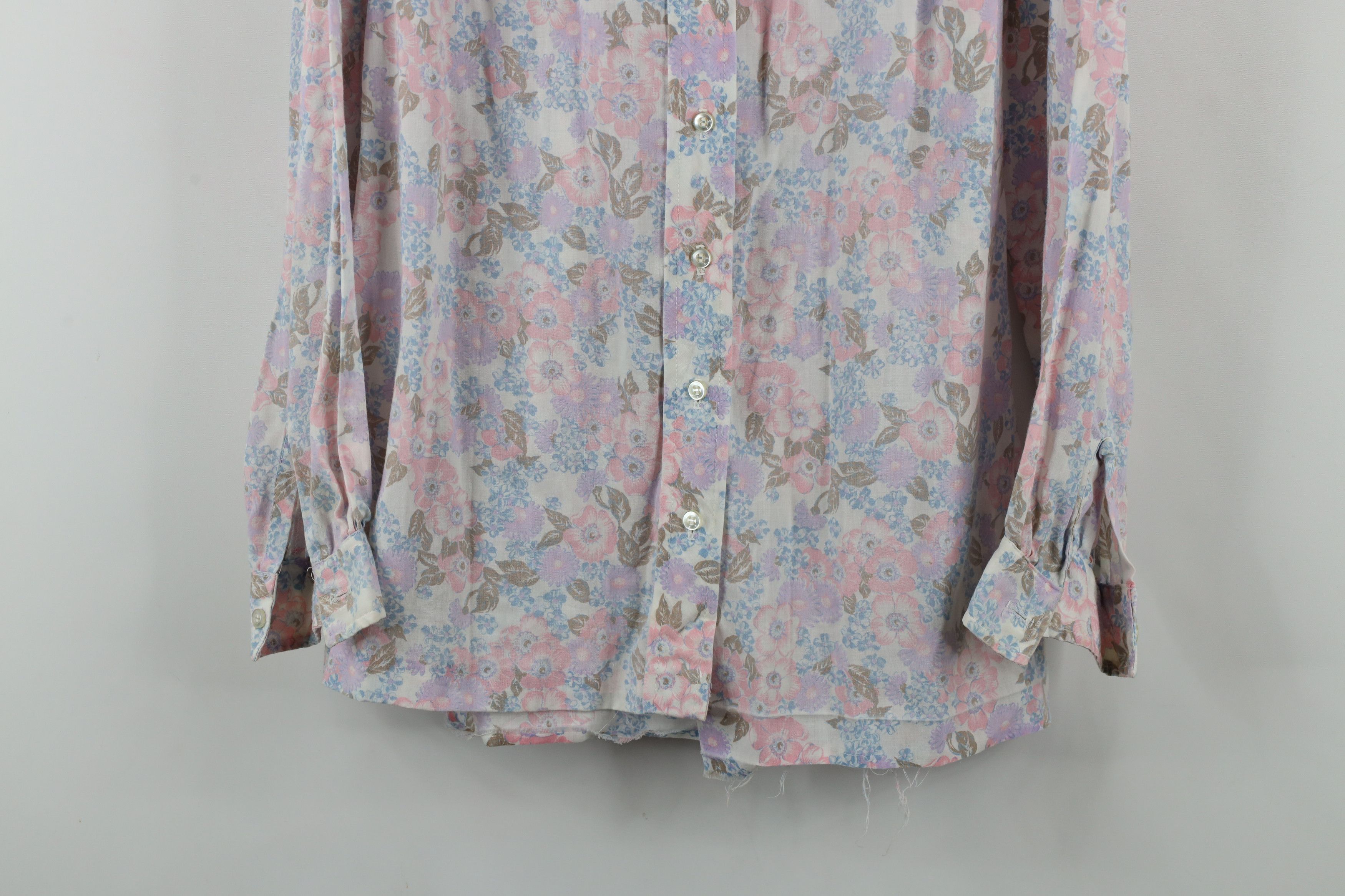 Vintage Vintage 70s Mid Century Modern MCM Flower Button Shirt Size XL / US 12-14 / IT 48-50 - 3 Thumbnail