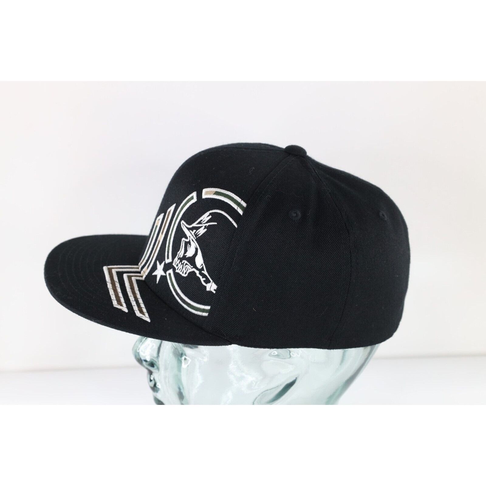 Metal Mulisha × Vintage Vintage 90s Metal Mulisha Skull Camouflage Fitted Hat Size ONE SIZE - 3 Thumbnail