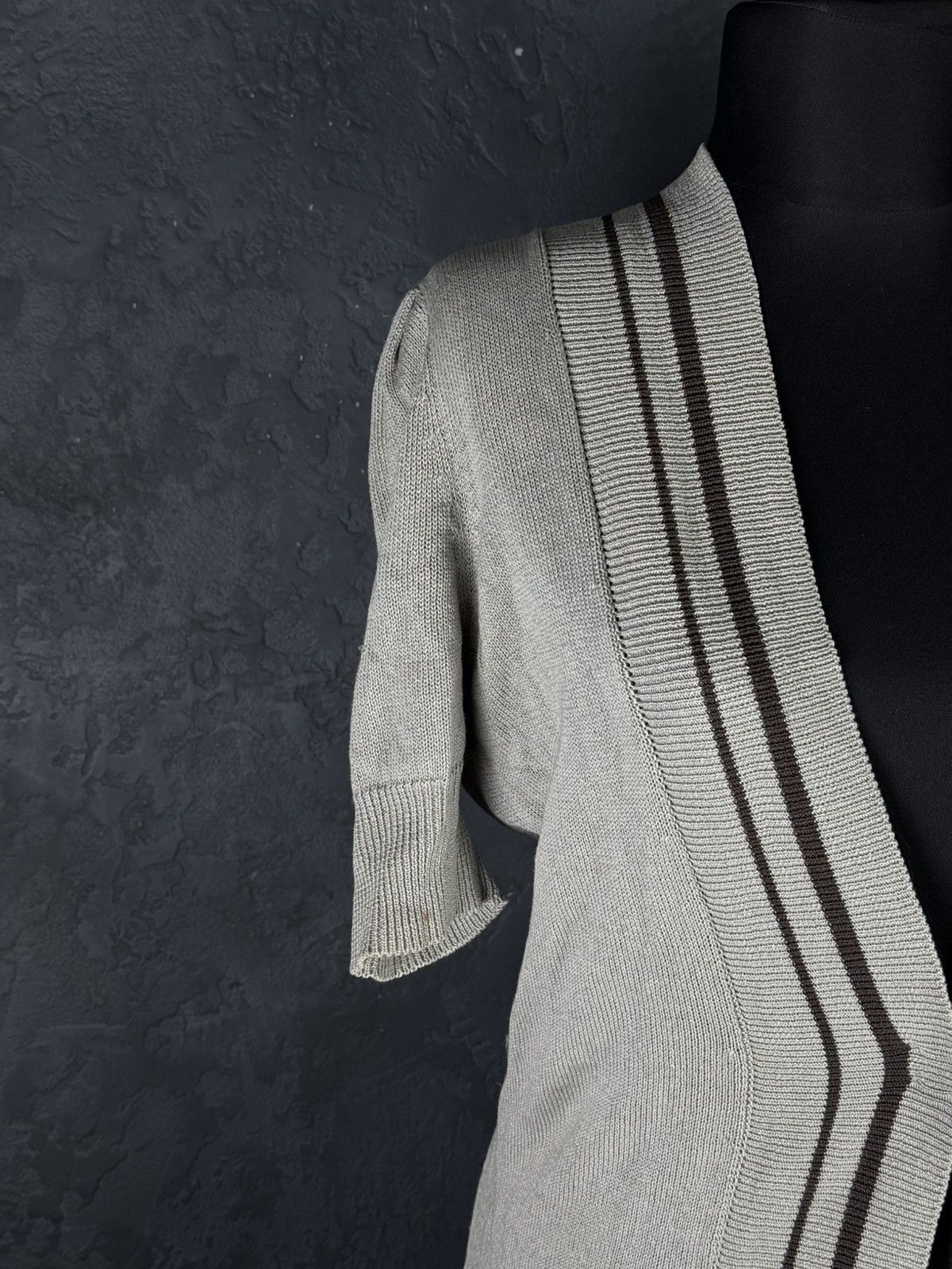 Brunello Cucinelli Brunello Cucinelli Beige Short Sleeve Button Long Cardigan Size M / US 6-8 / IT 42-44 - 6 Thumbnail