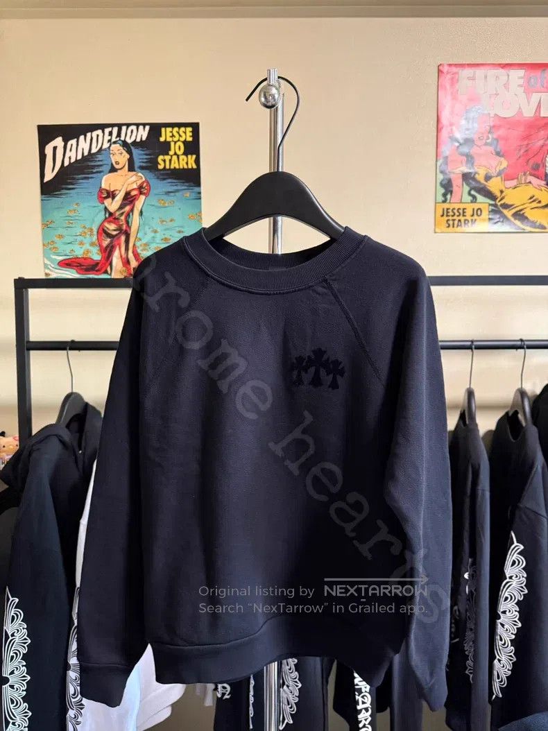 Chrome Hearts CHROME HEARTS Size M Black flocking sweater Size US M / EU 48-50 / 2 - 2 Thumbnail