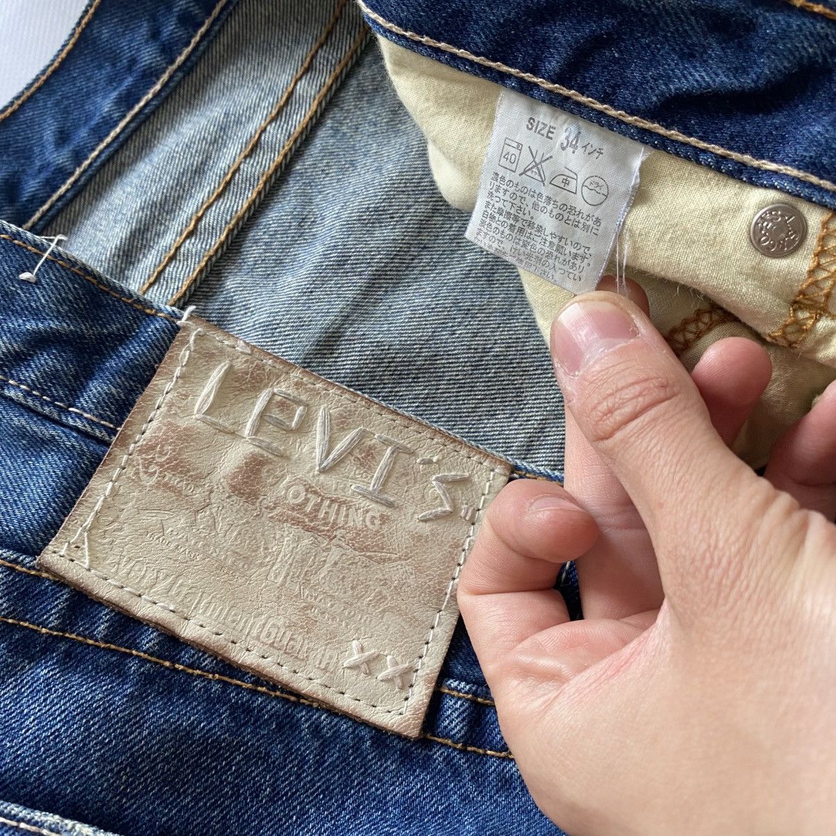 Levi's Archive Japan Levi’s 501 Distressed Sashiko Vibe Jeans Y2K Size US 34 / EU 50 - 12 Thumbnail